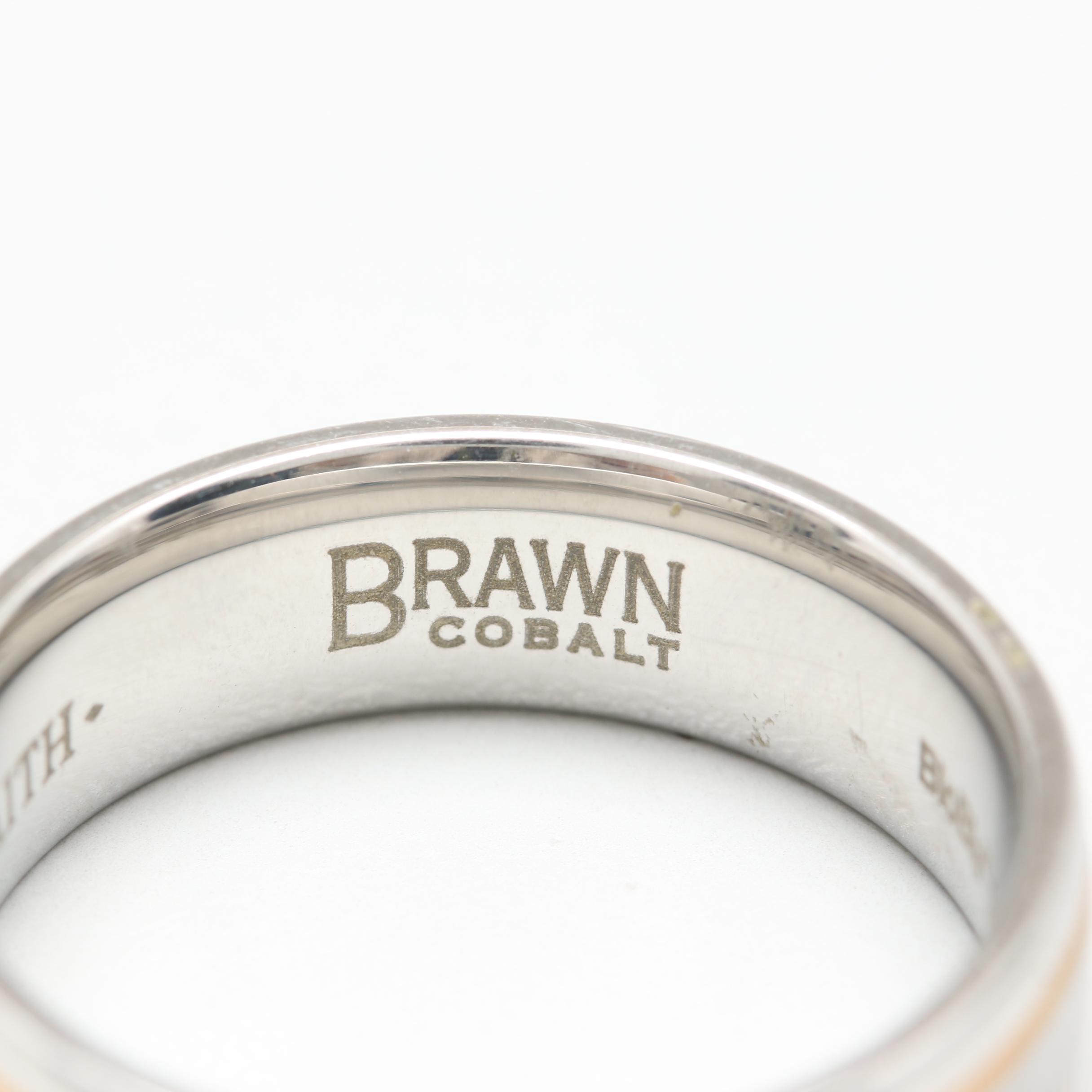 Brawn Cobalt Ring with 14K Yellow Gold Accents