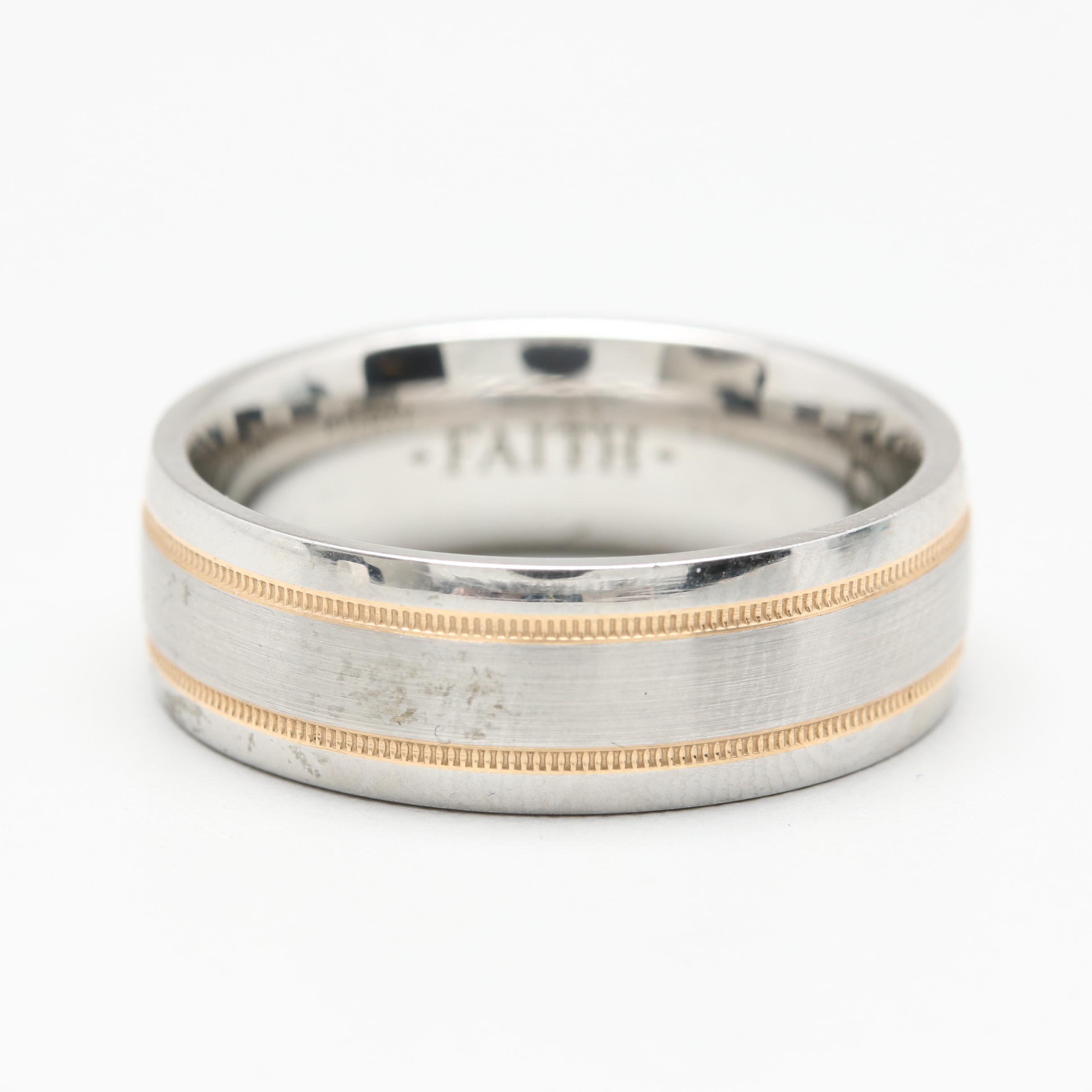 Brawn Cobalt Ring with 14K Yellow Gold Accents