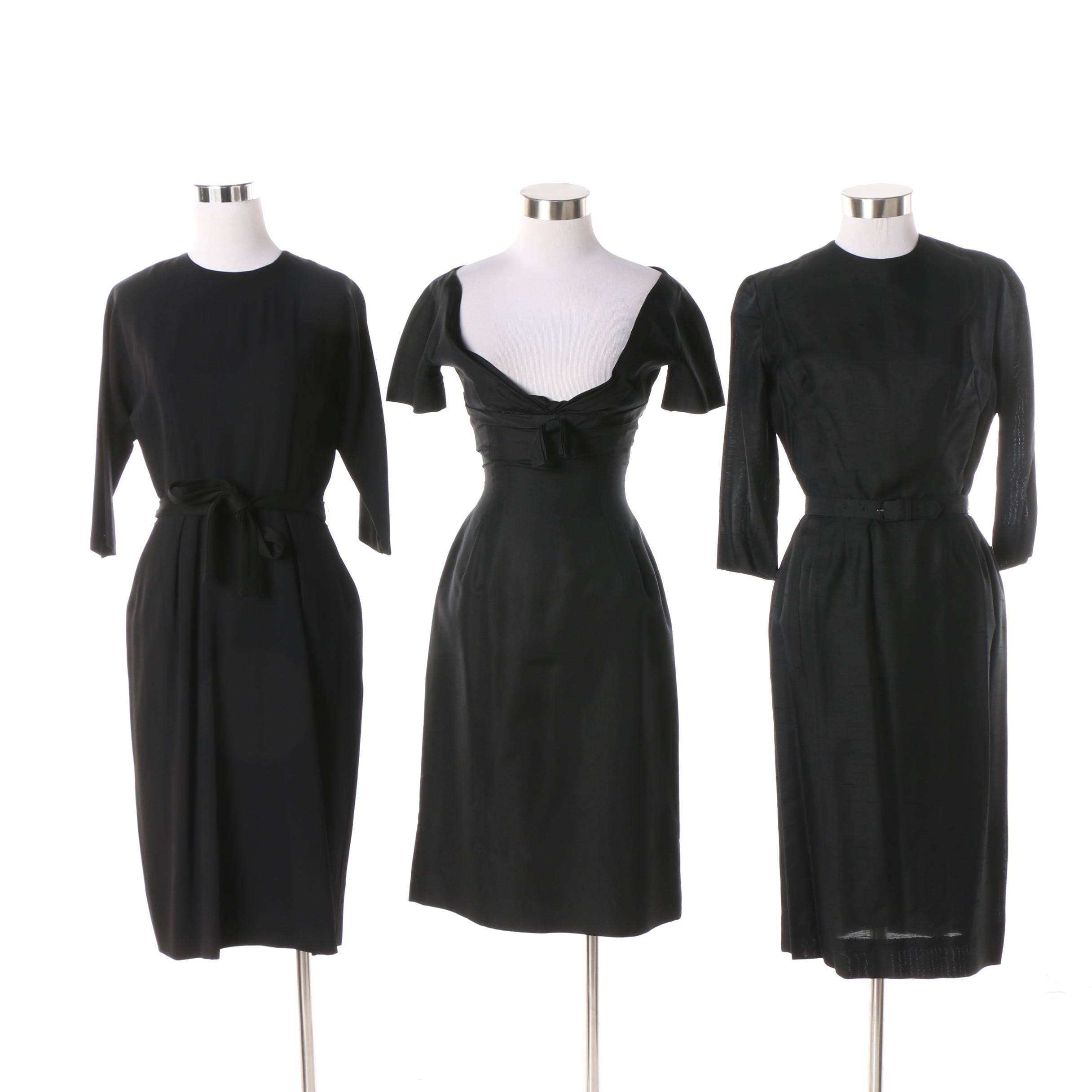 1950s Key Casuals Black Cocktail Dress with Others