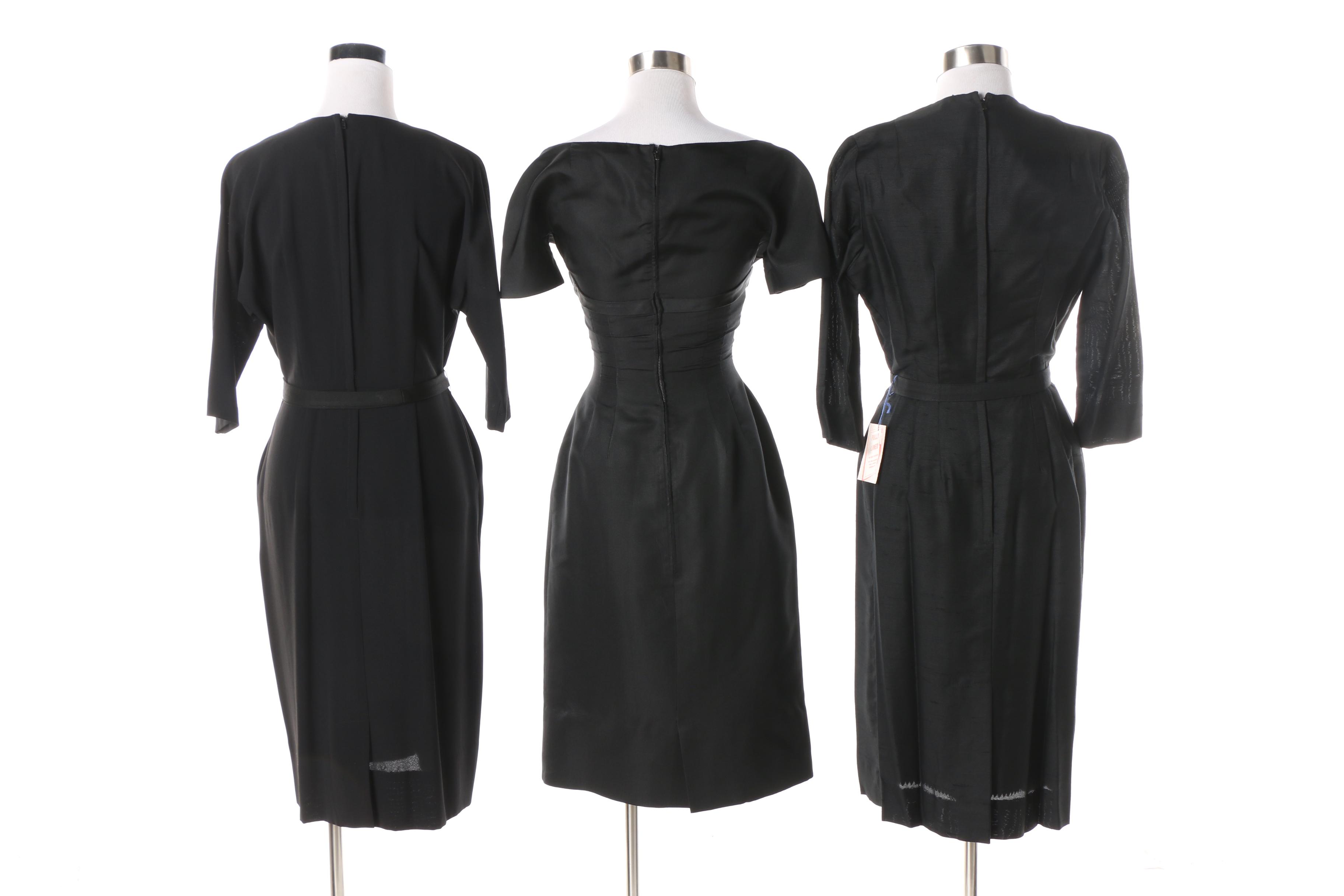 1950s Key Casuals Black Cocktail Dress with Others