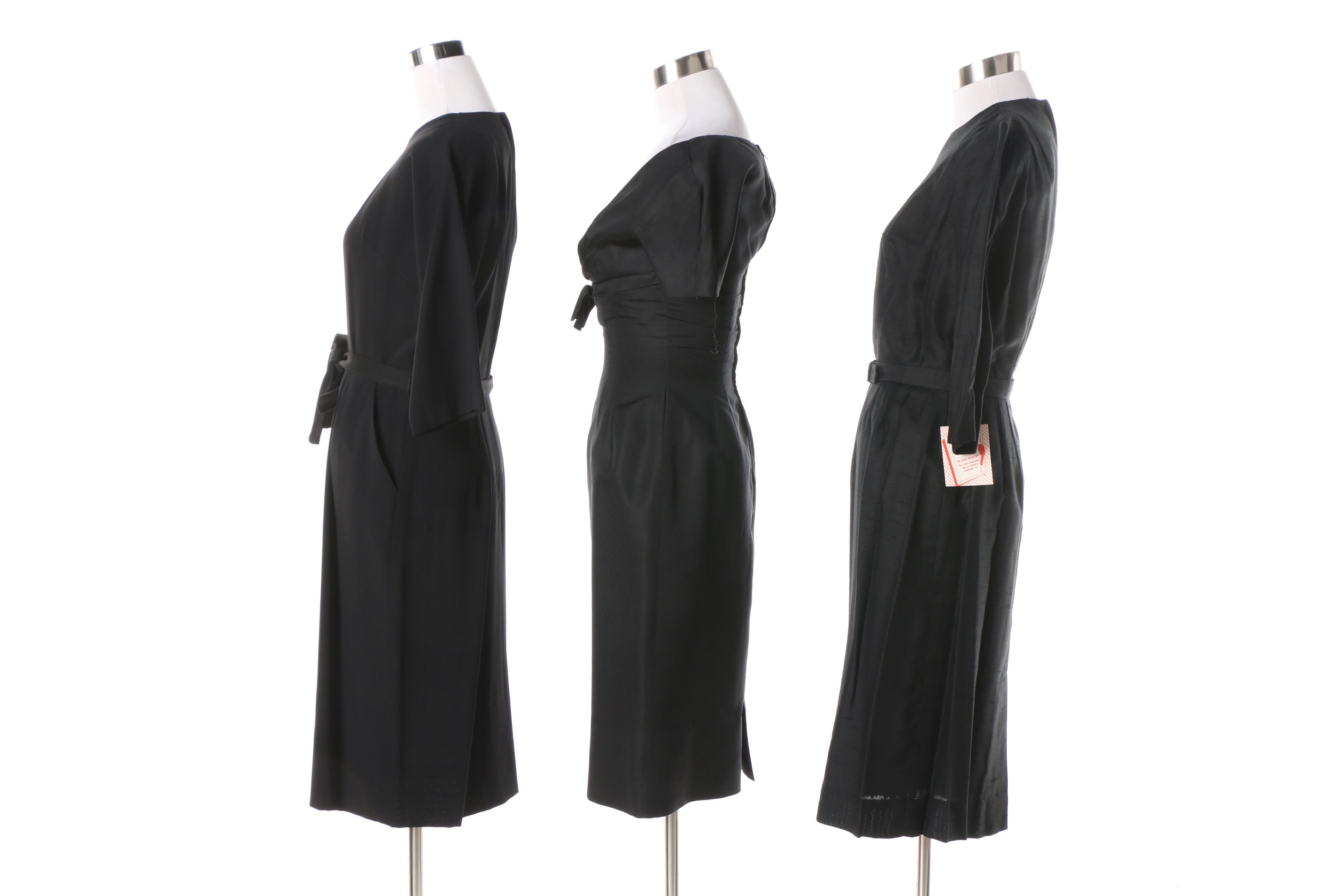 1950s Key Casuals Black Cocktail Dress with Others