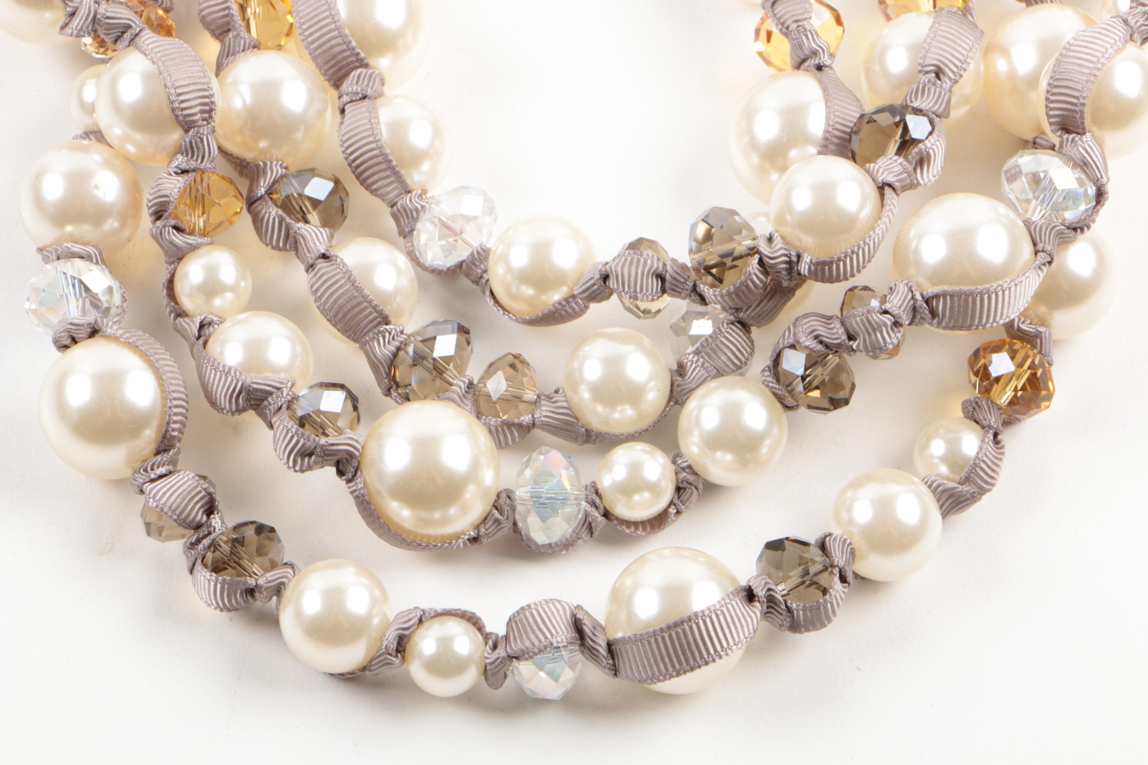 Nakamol and Replica Costume Jewelry with Imitation Pearls and Glass Crystals