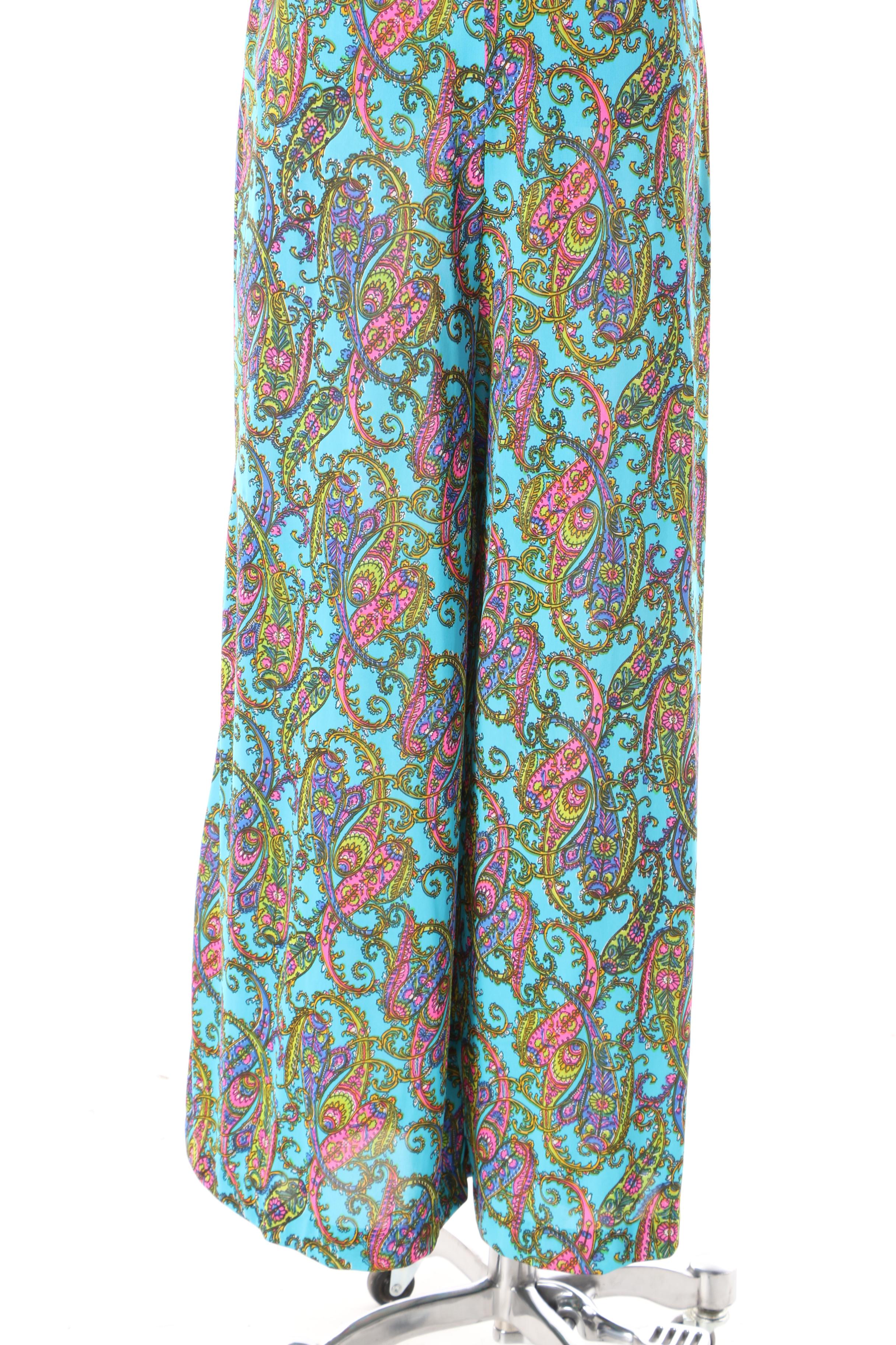 Women's 1960s Vintage Paisley Print Jumpsuit by Norman for At Home Wear