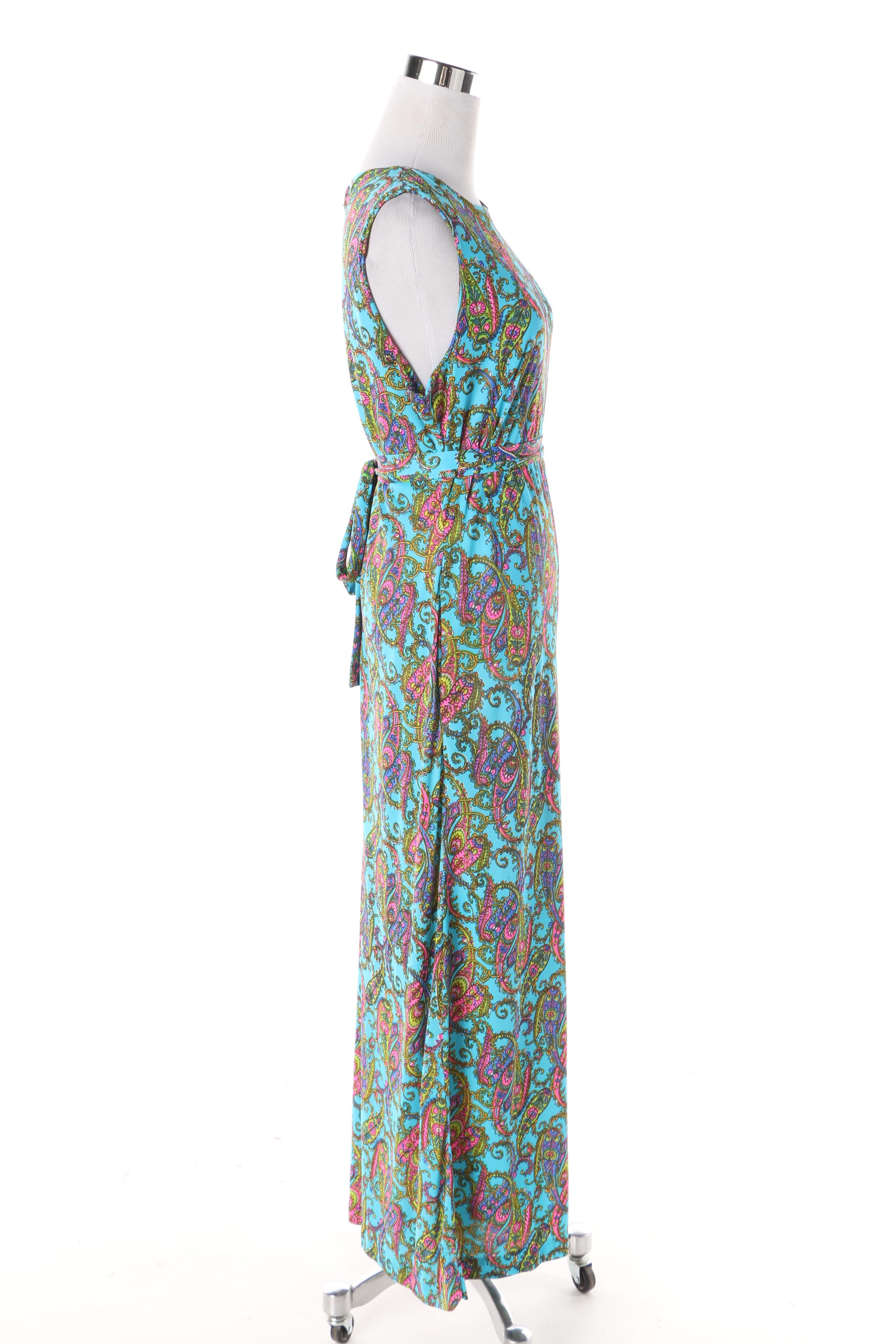 Women's 1960s Vintage Paisley Print Jumpsuit by Norman for At Home Wear