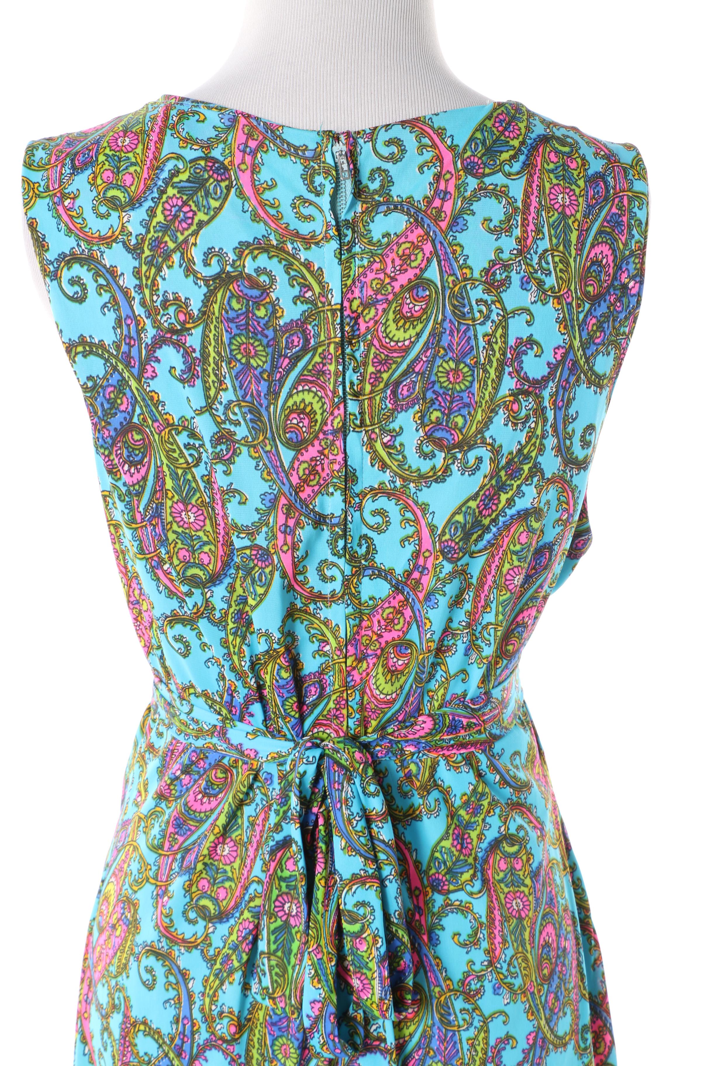 Women's 1960s Vintage Paisley Print Jumpsuit by Norman for At Home Wear