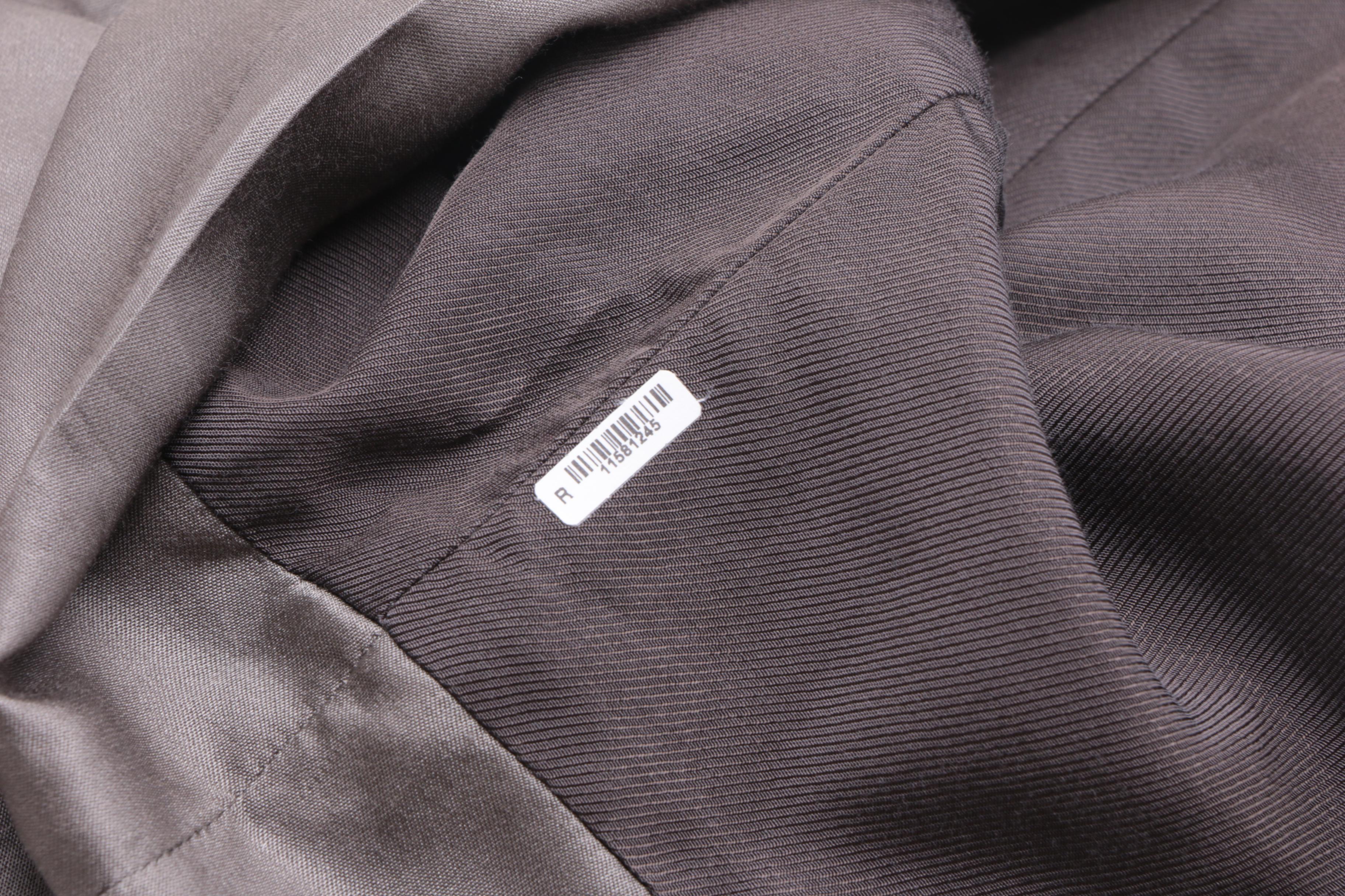 Haider Ackermann Silver Silk Midi Cocktail Dress