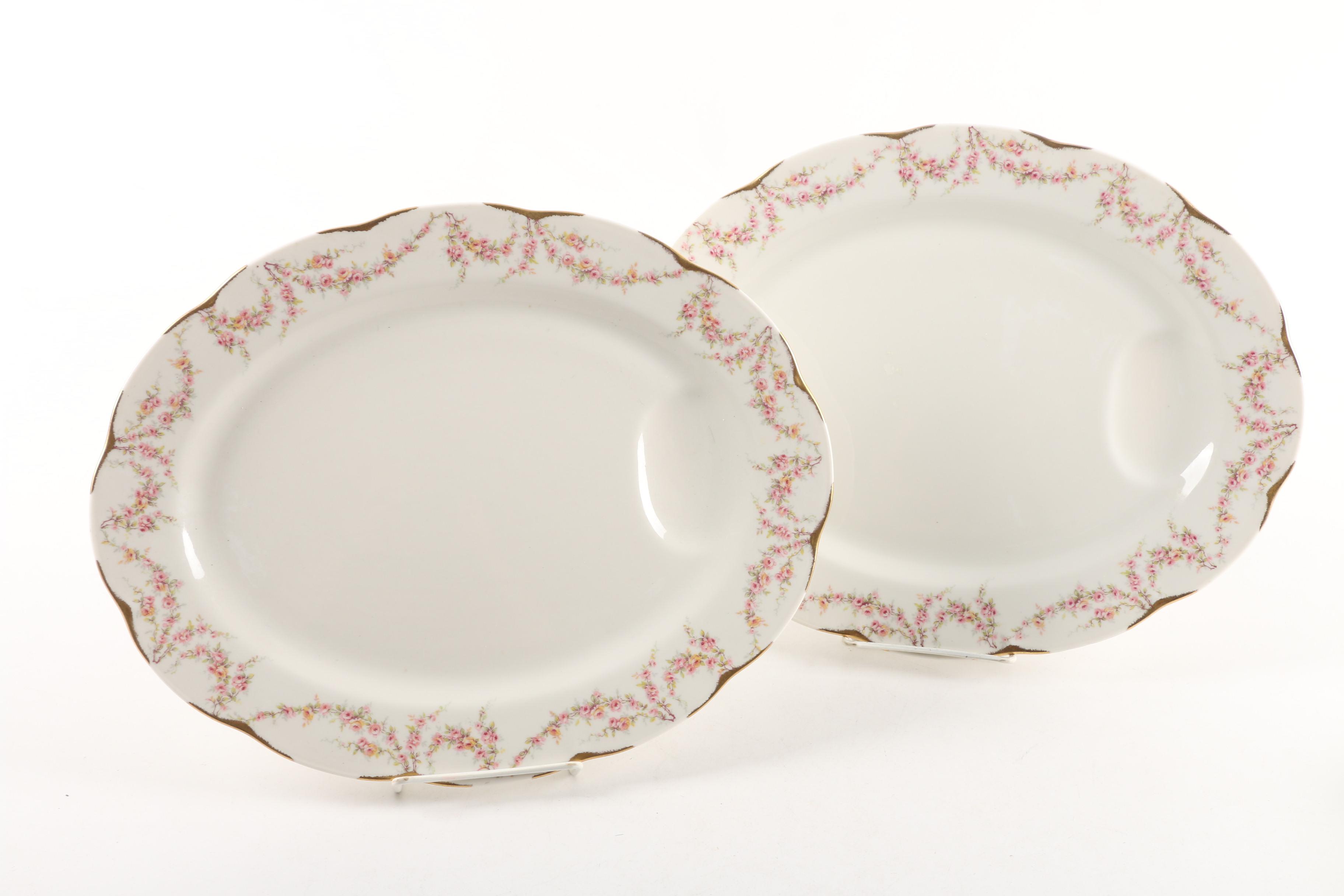 Vintage Theodore Haviland "Varenne" and GDA Limoges Porcelain Platters
