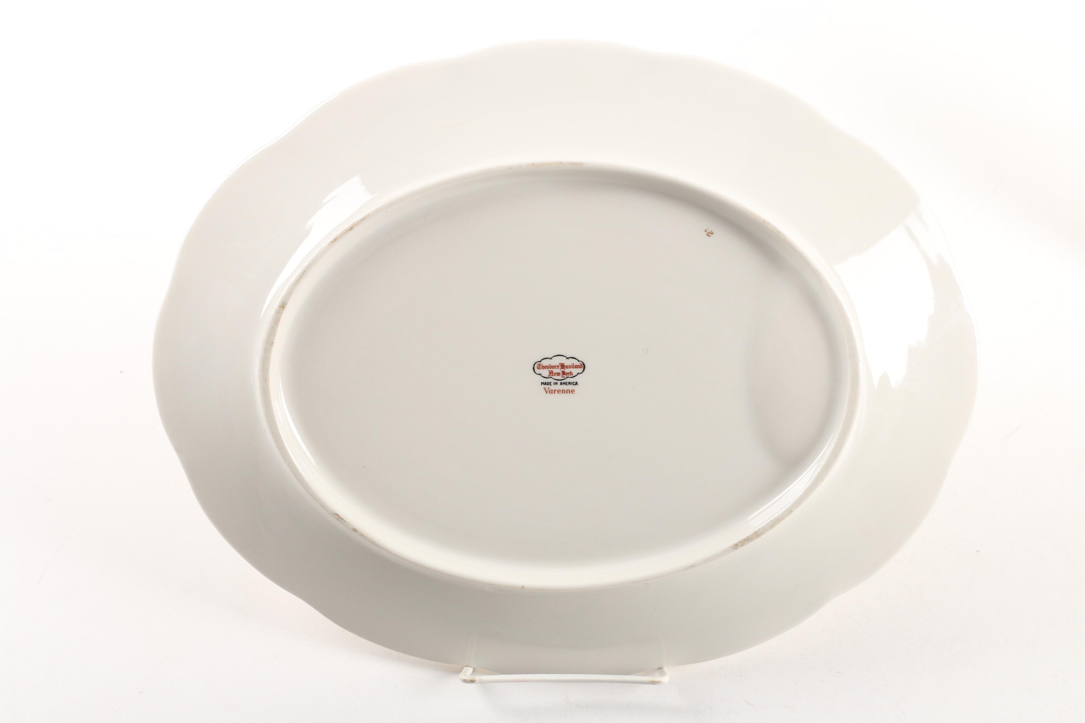 Vintage Theodore Haviland "Varenne" and GDA Limoges Porcelain Platters