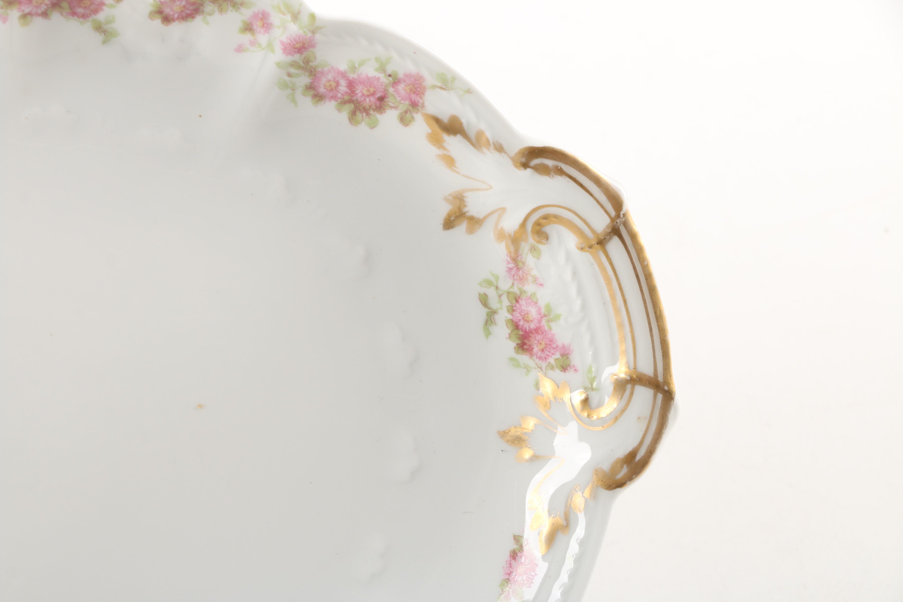 Vintage Theodore Haviland "Varenne" and GDA Limoges Porcelain Platters