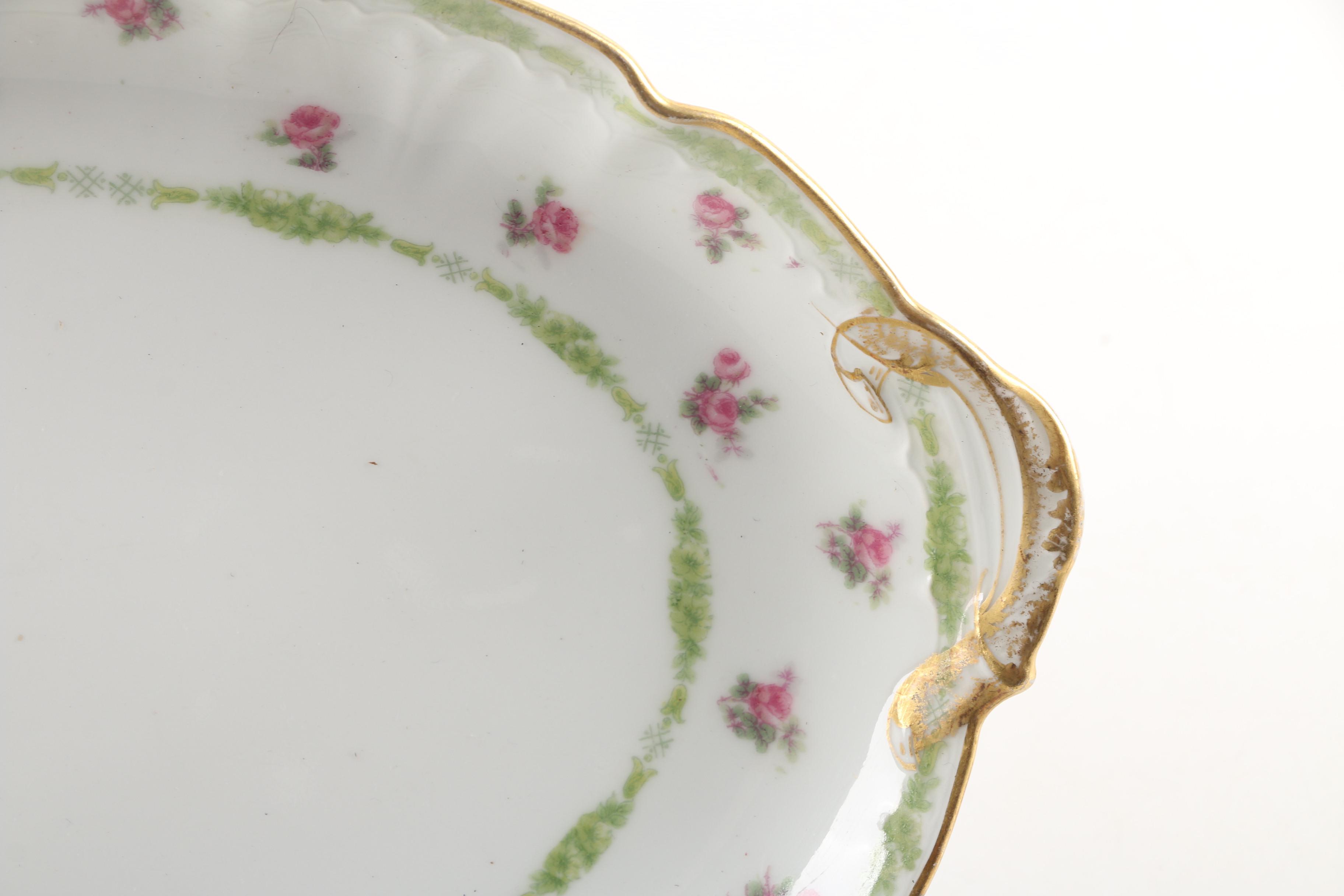 Vintage Theodore Haviland "Varenne" and GDA Limoges Porcelain Platters