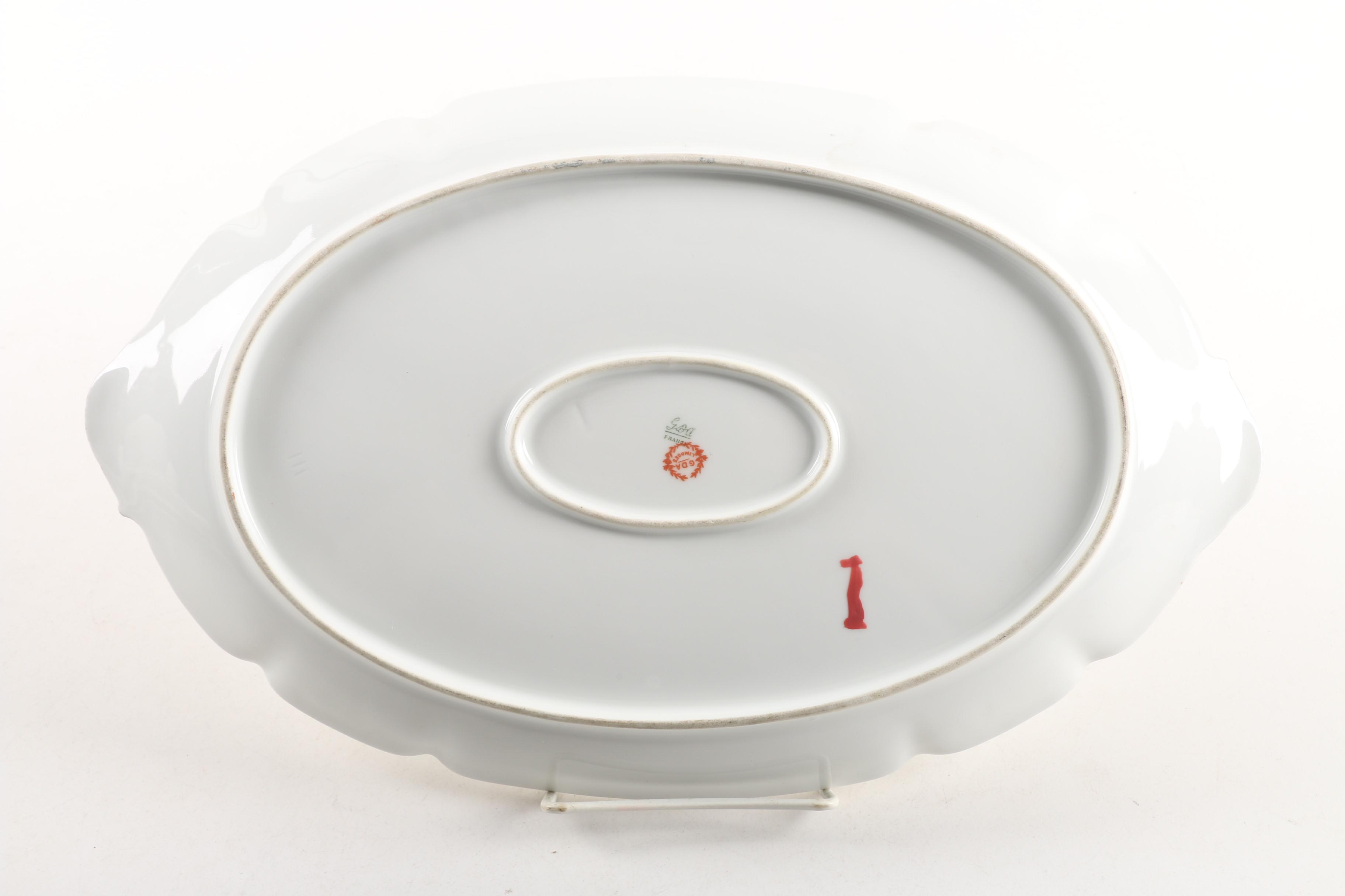 Vintage Theodore Haviland "Varenne" and GDA Limoges Porcelain Platters