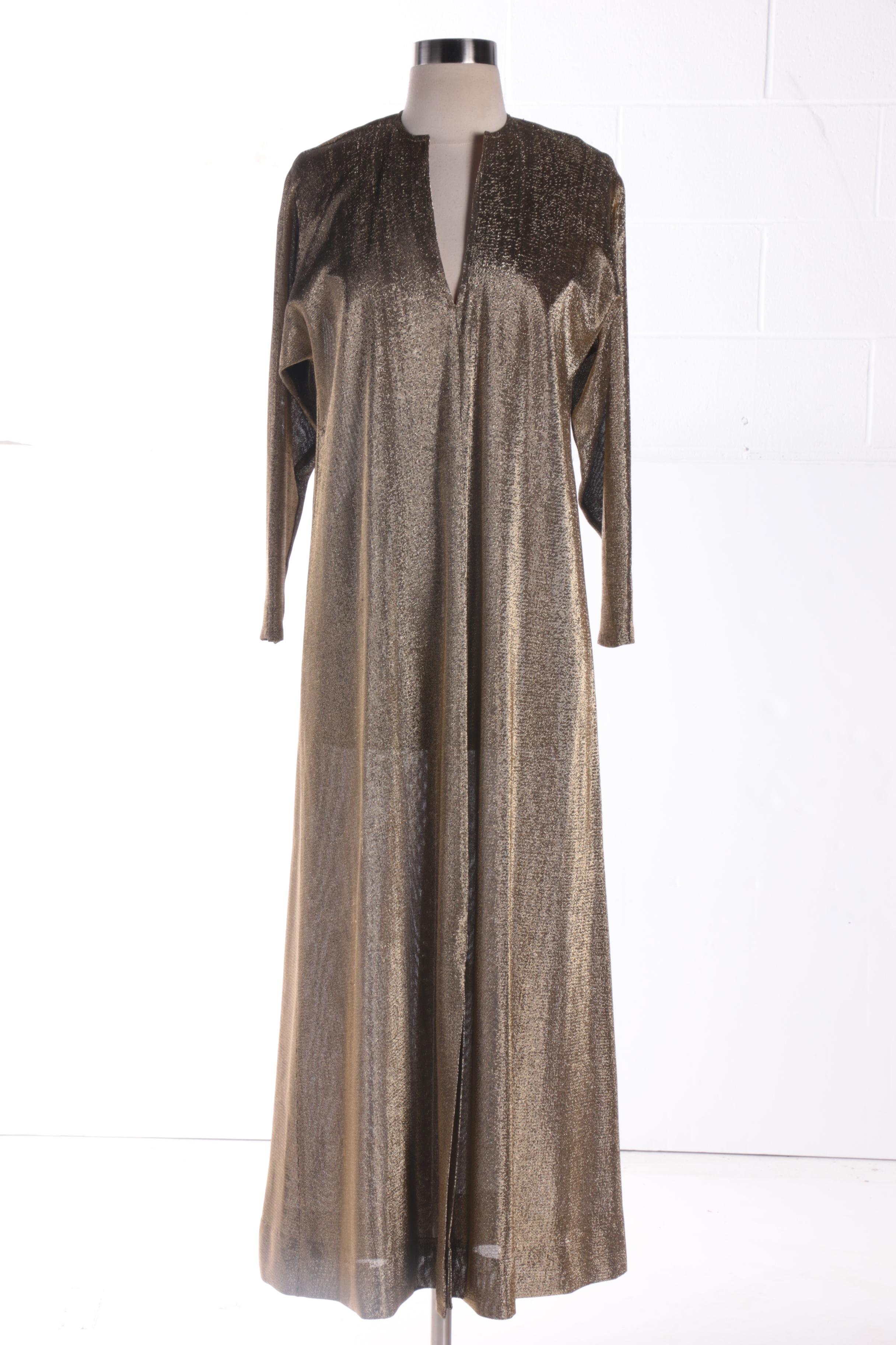 1970s Gold Lamé  Maxi Dresses Including Halston IV