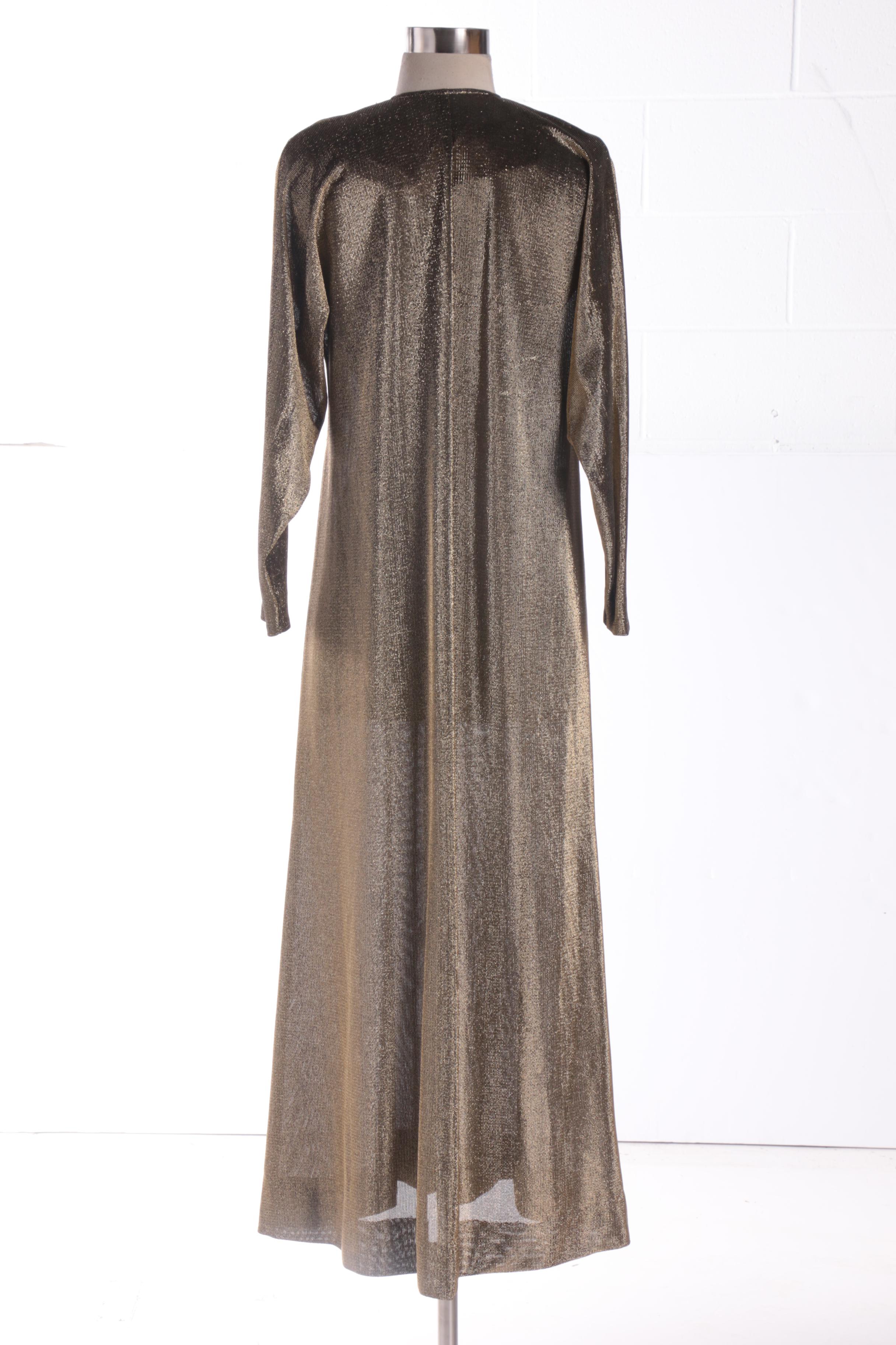 1970s Gold Lamé  Maxi Dresses Including Halston IV
