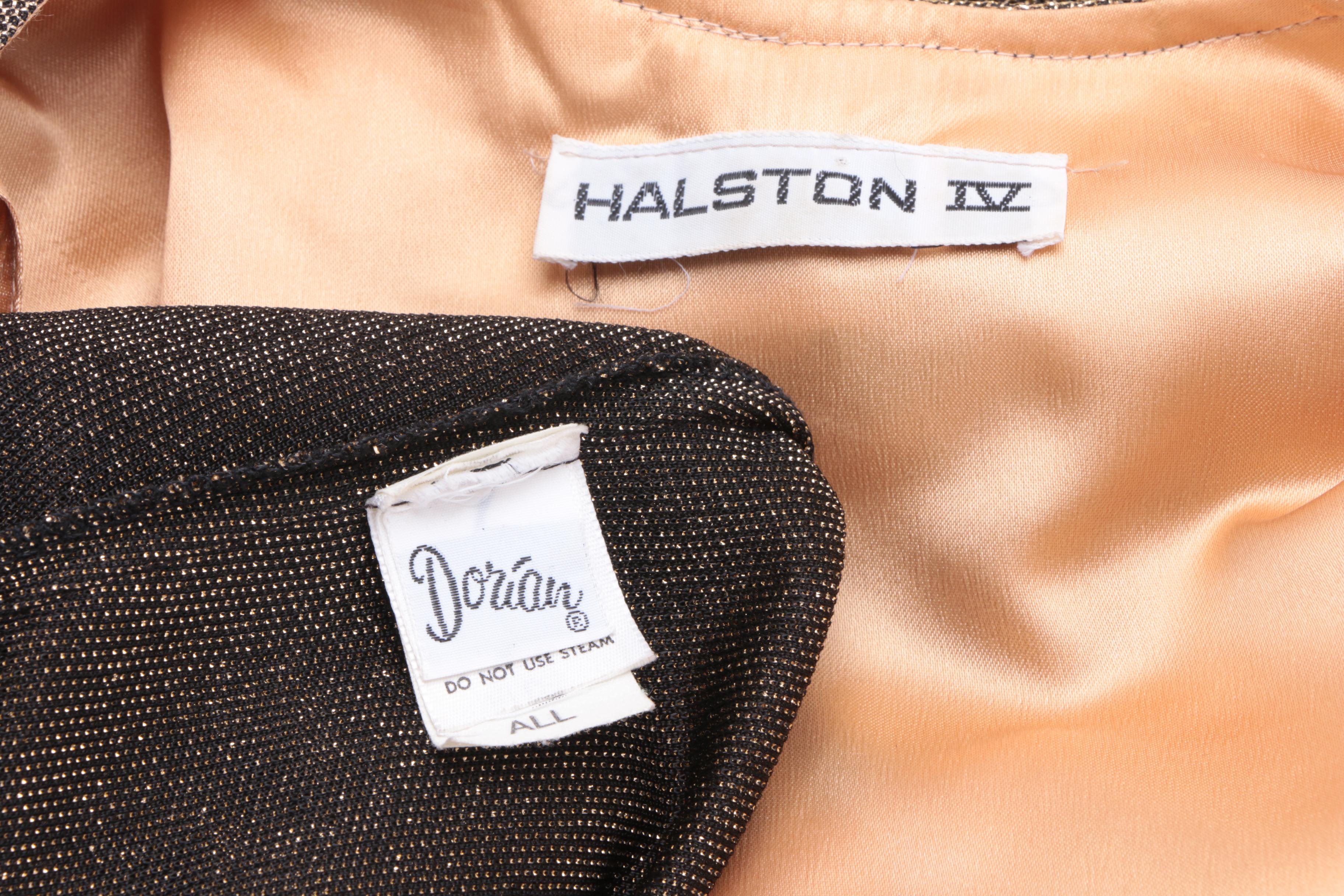 1970s Gold Lamé  Maxi Dresses Including Halston IV