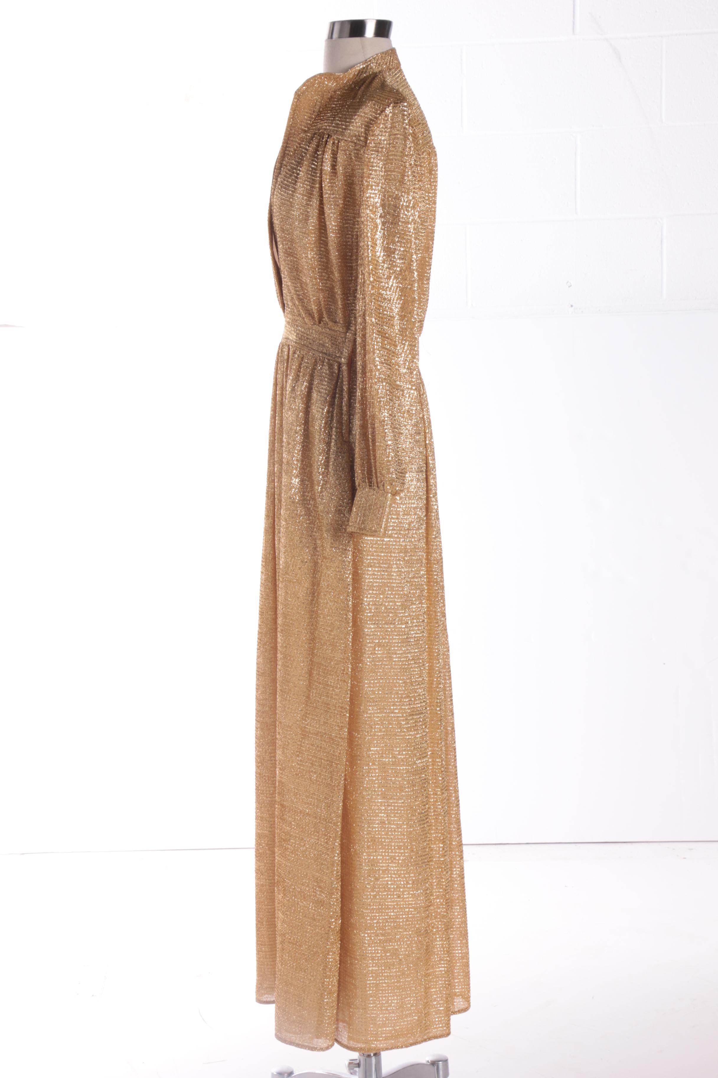1970s Gold Lamé  Maxi Dresses Including Halston IV