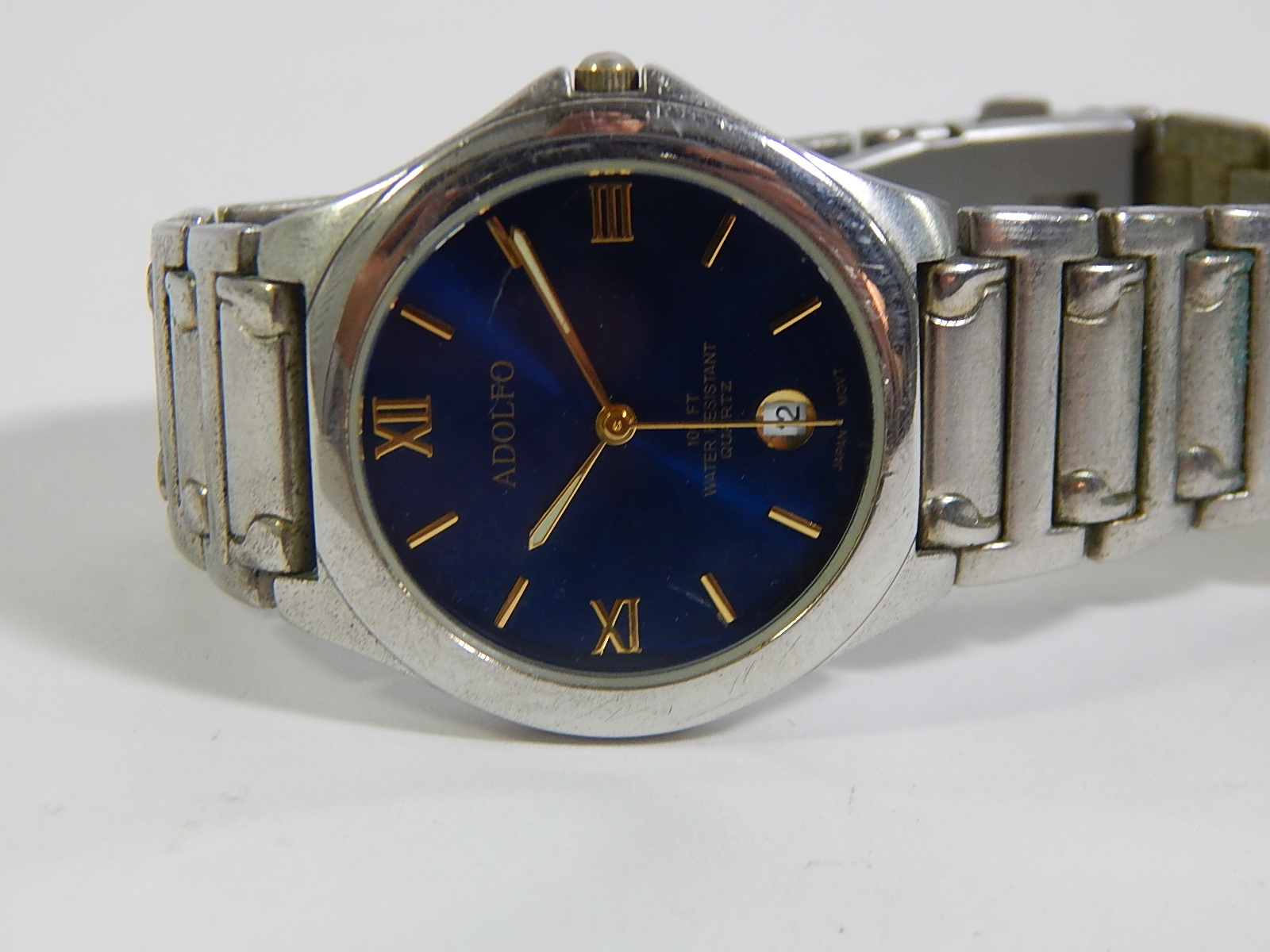 Adolfo Silver-Tone Quartz Watch