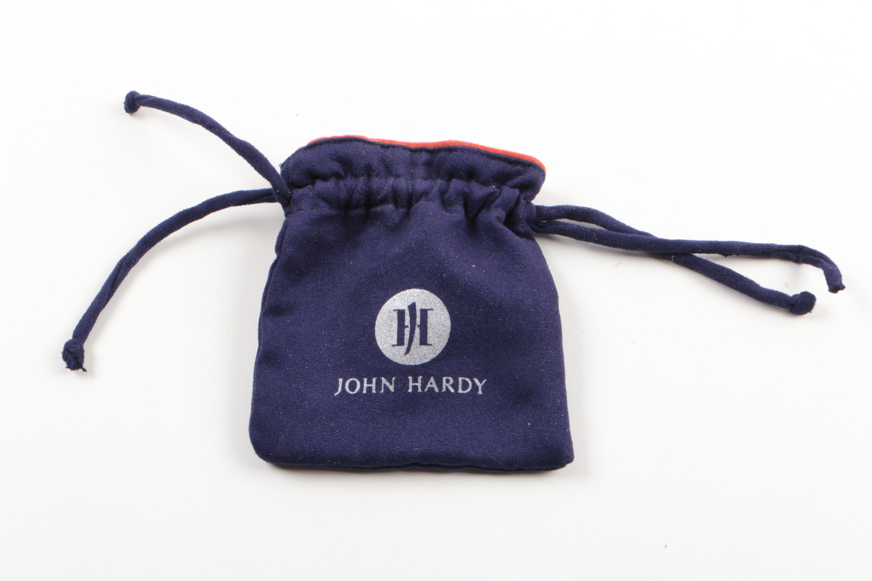 John Hardy "Palu" Sterling Silver with 22K Yellow Gold Hammered Earrings