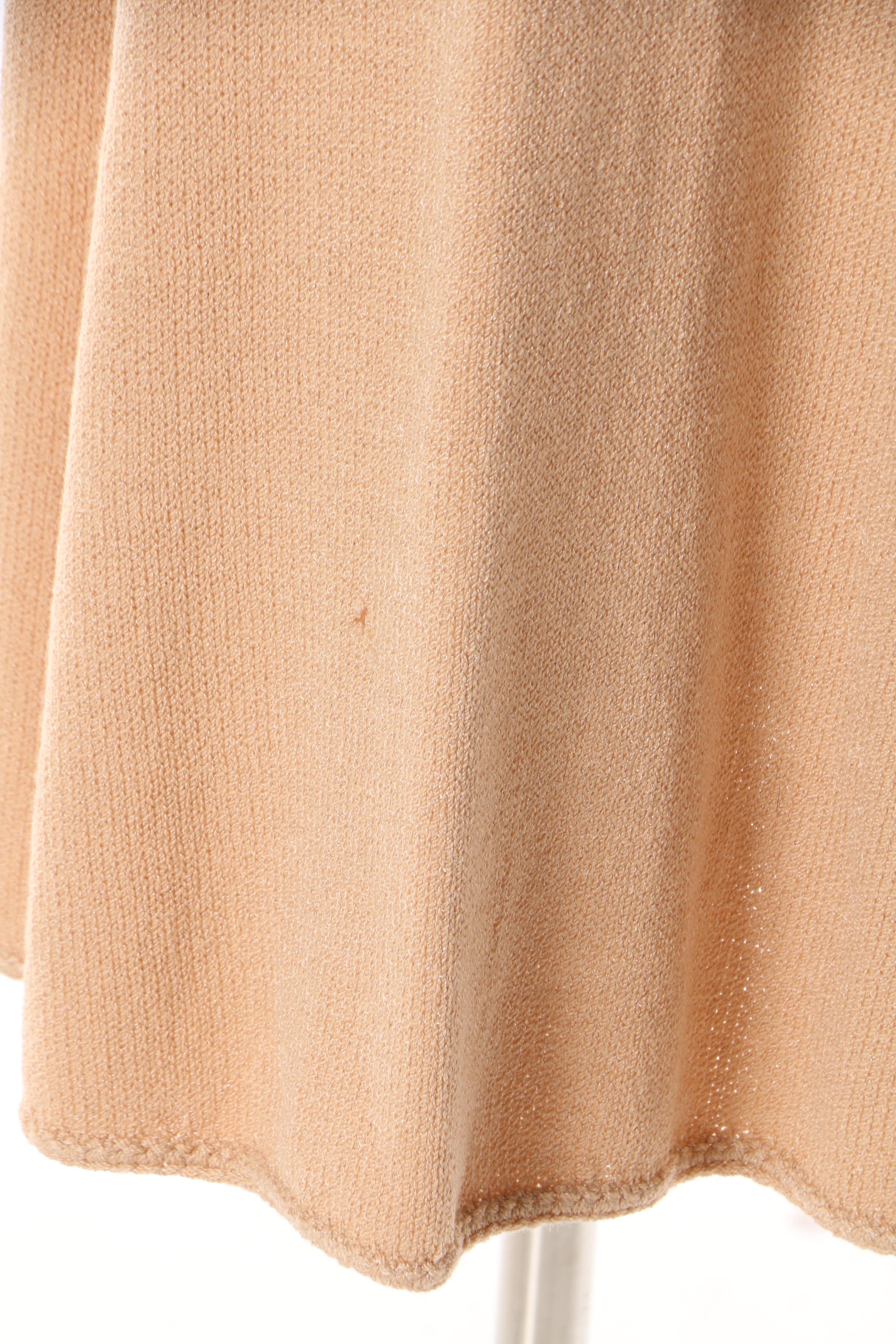 Women's 1970s St. John Knits for Palais Royal Tan Knit Dress Suit