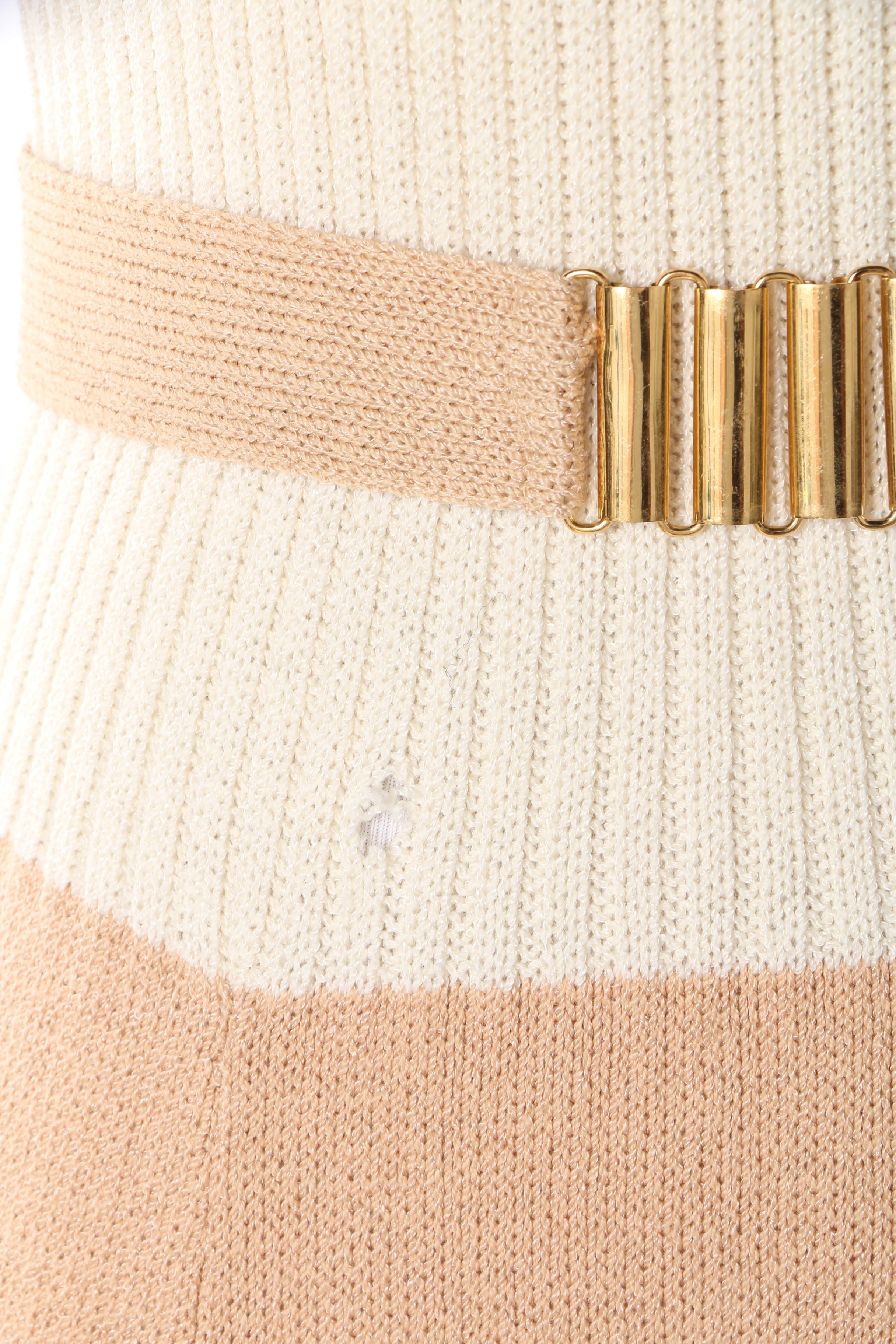 Women's 1970s St. John Knits for Palais Royal Tan Knit Dress Suit