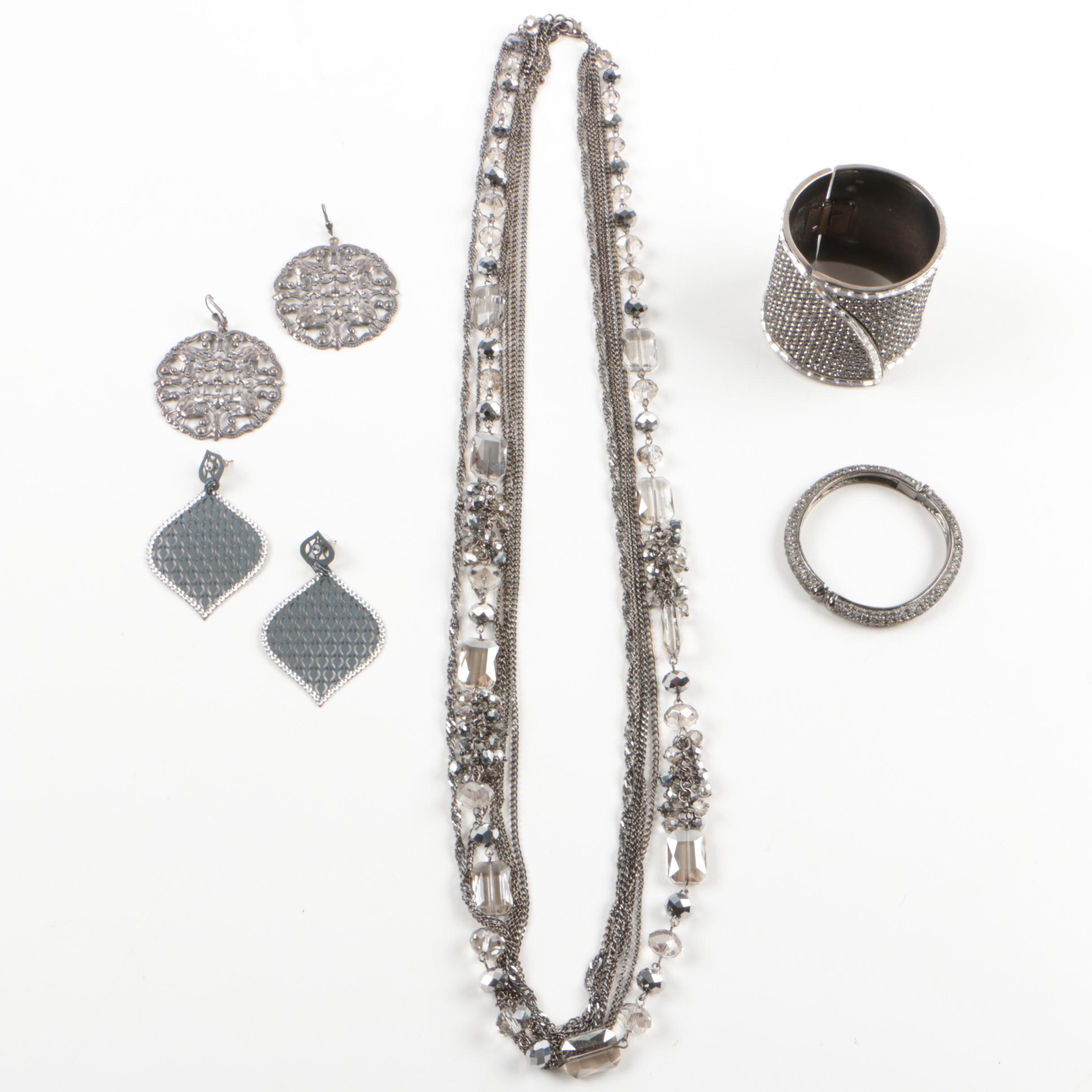 Costume Jewelry with Glass Crystal and CZs Including Replica