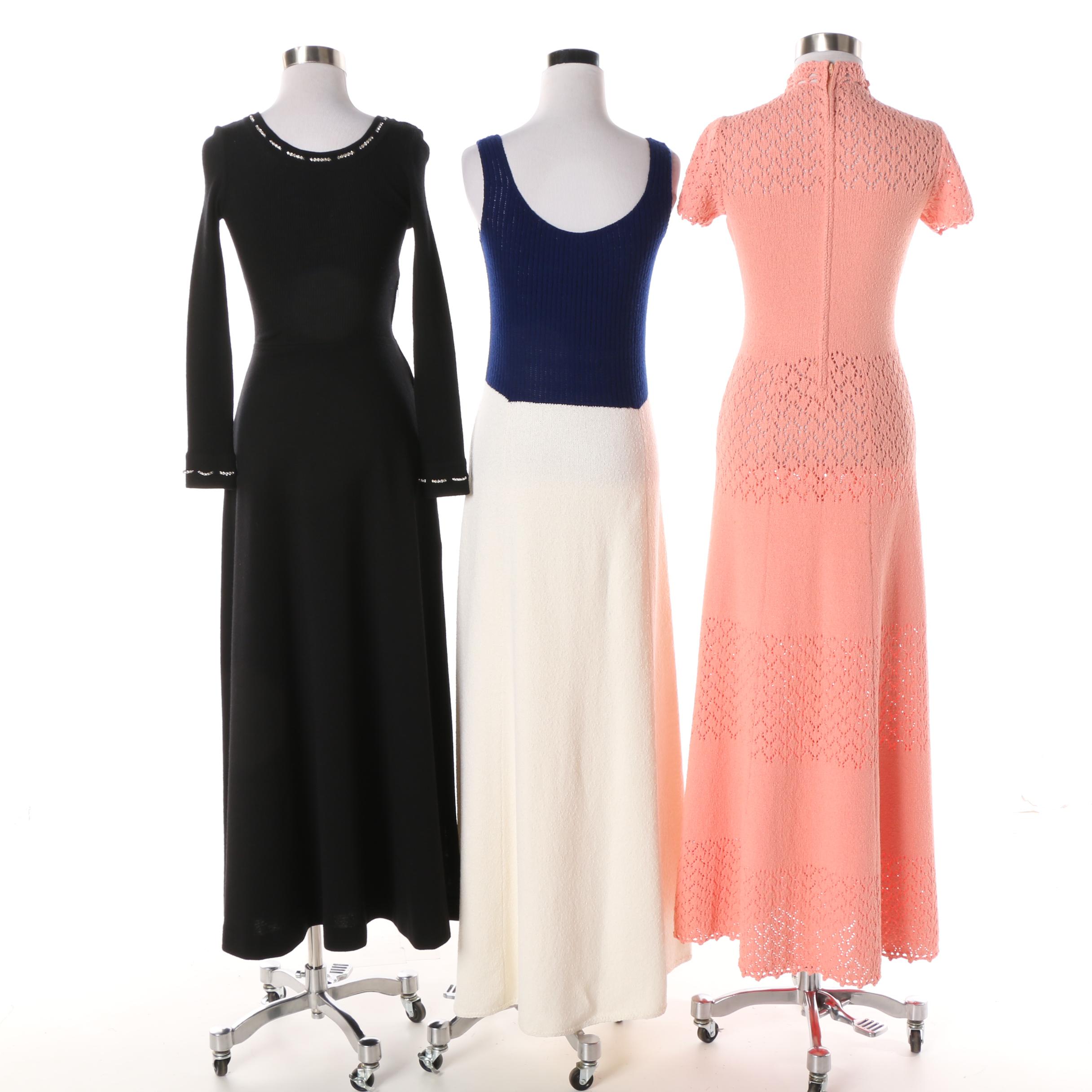 Women's 1970s Vintage Knit Maxi Dresses