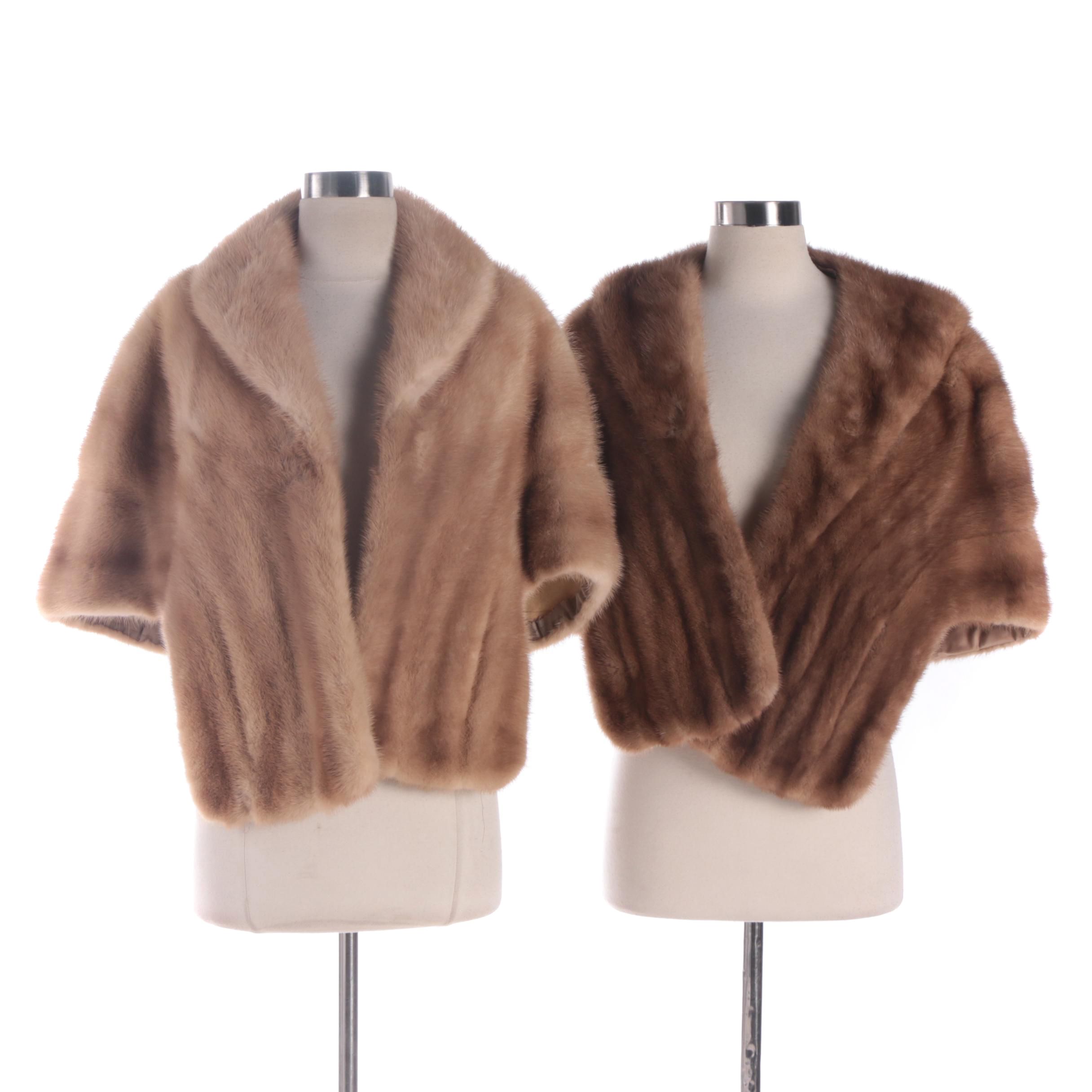 Women's Mid-Century Mink Fur Stoles Including Jonclif