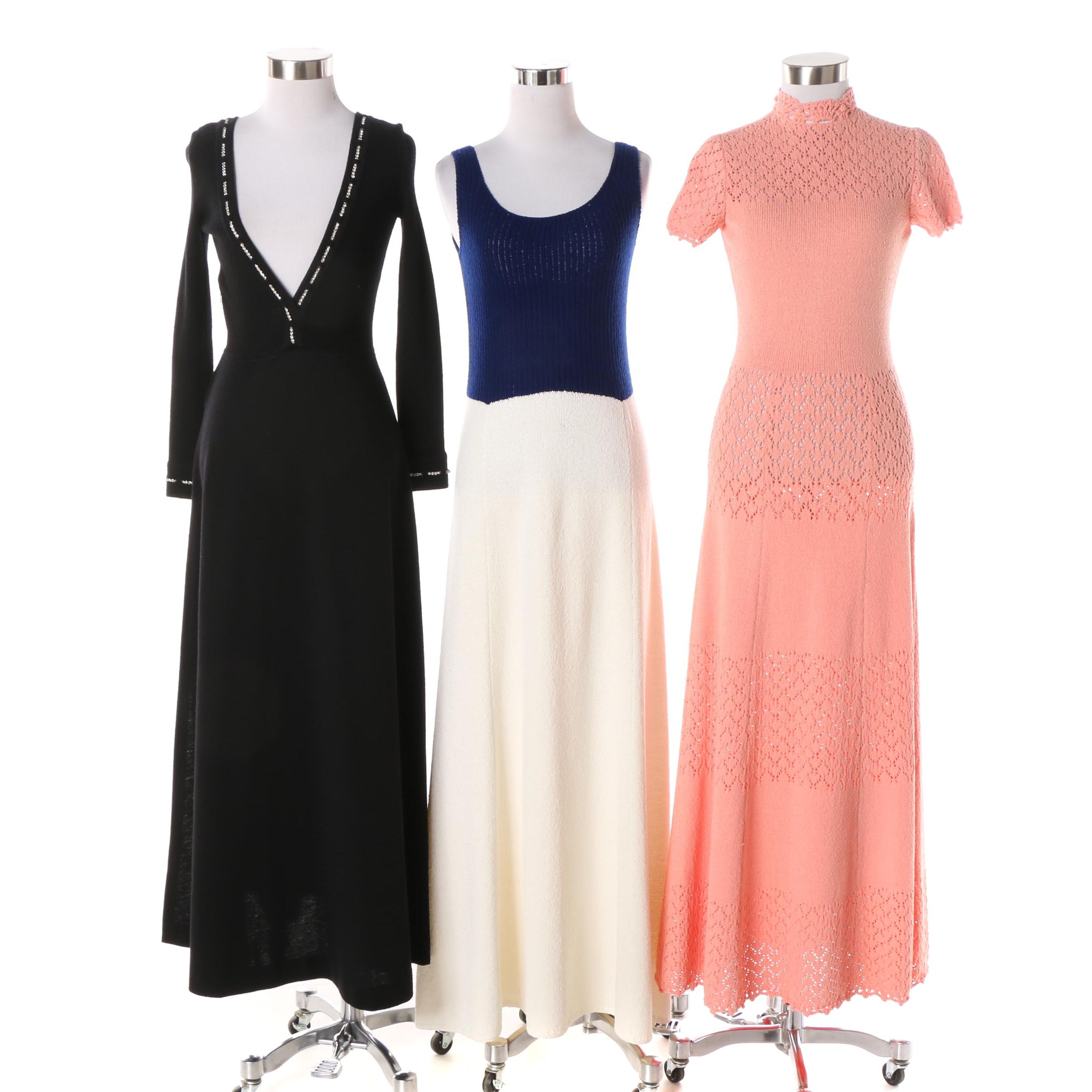 Women's 1970s Vintage Knit Maxi Dresses