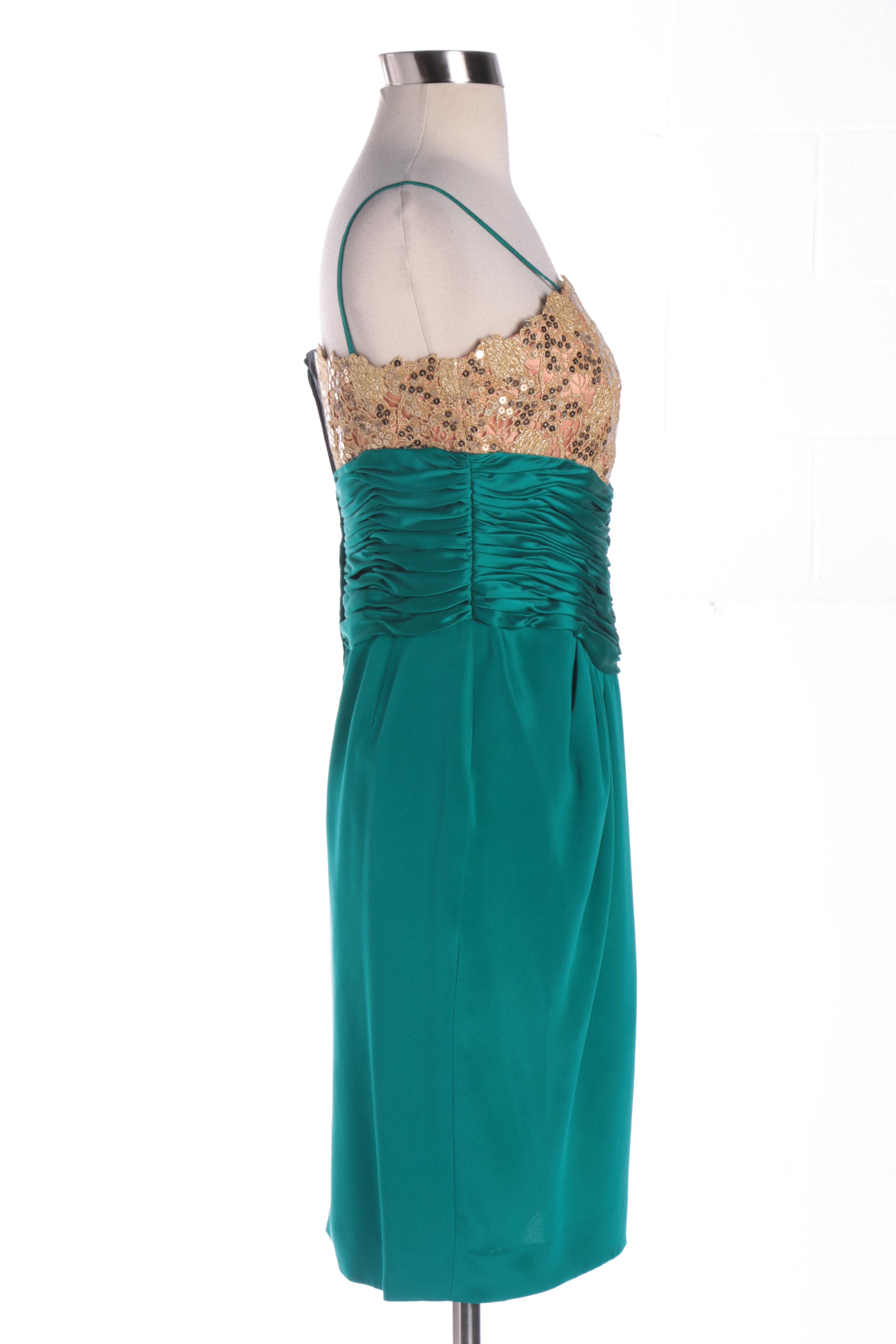 Women's 1980s Liancarlo Silk Cocktail Dress and Brocade Jacket