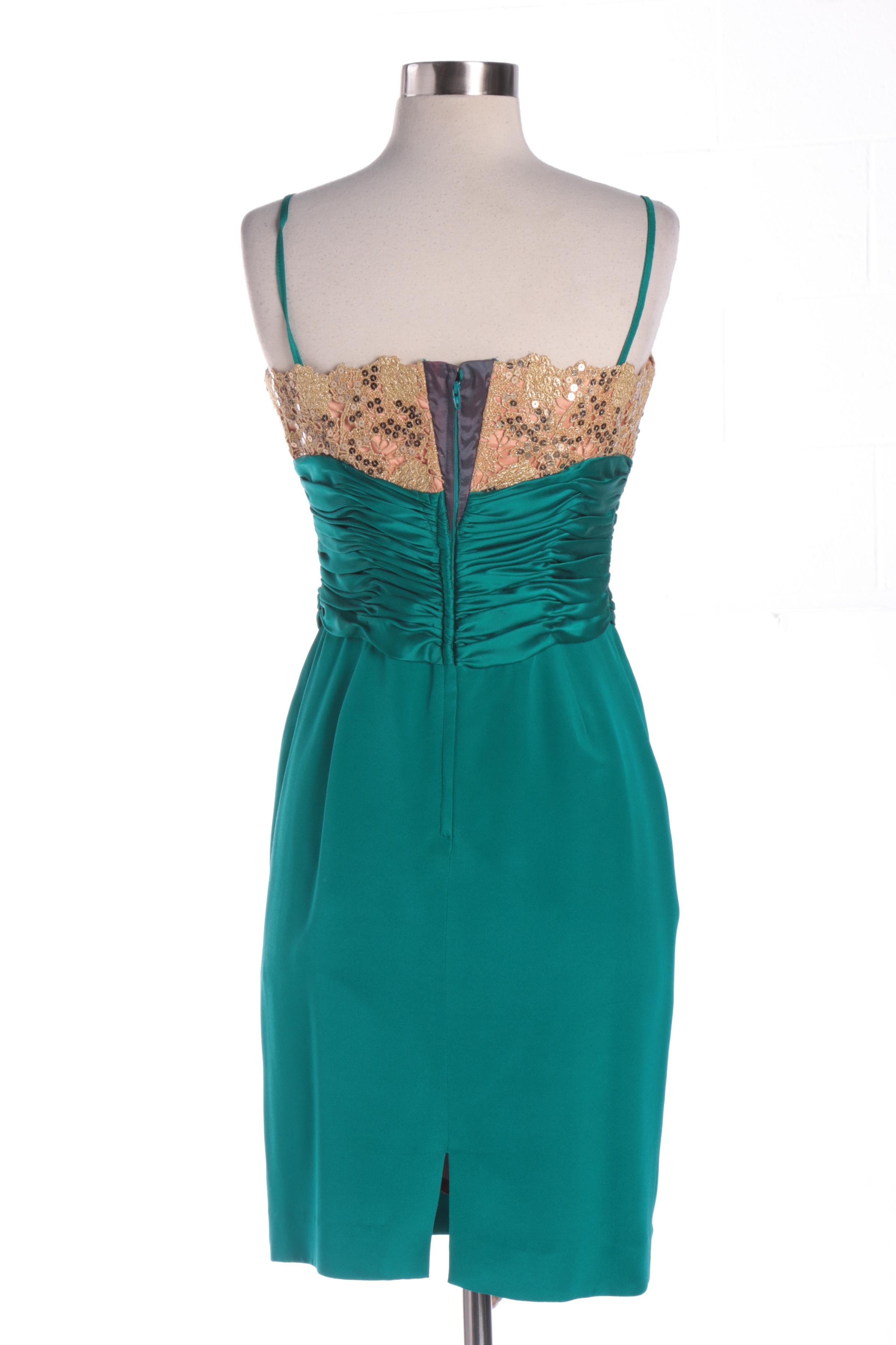 Women's 1980s Liancarlo Silk Cocktail Dress and Brocade Jacket