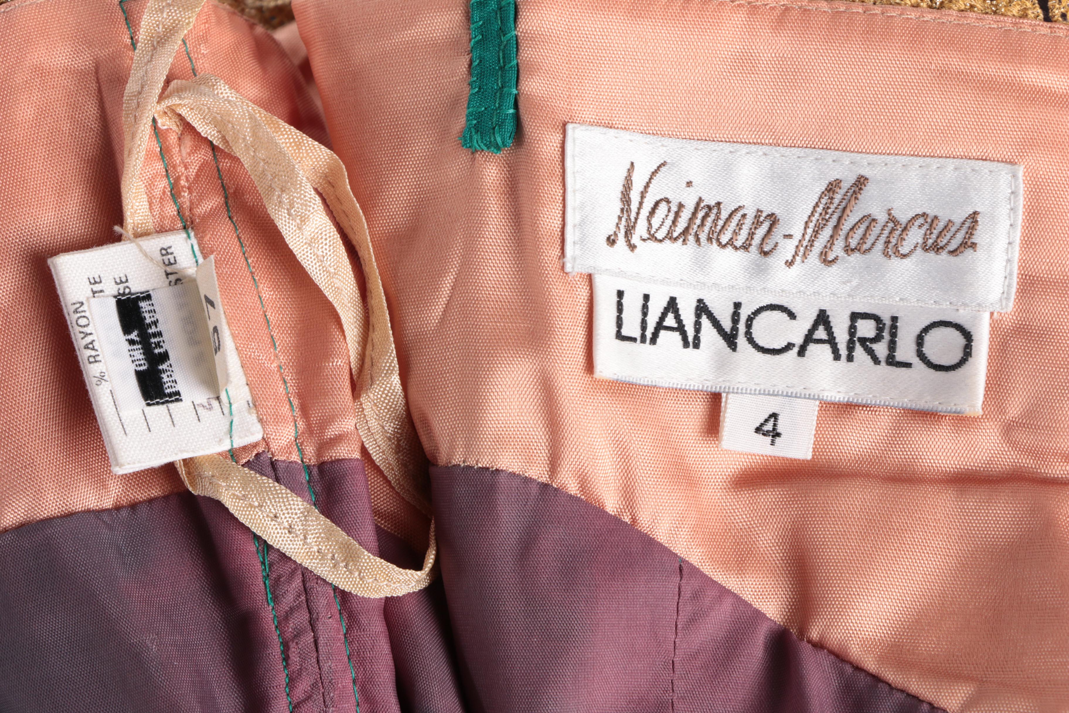 Women's 1980s Liancarlo Silk Cocktail Dress and Brocade Jacket