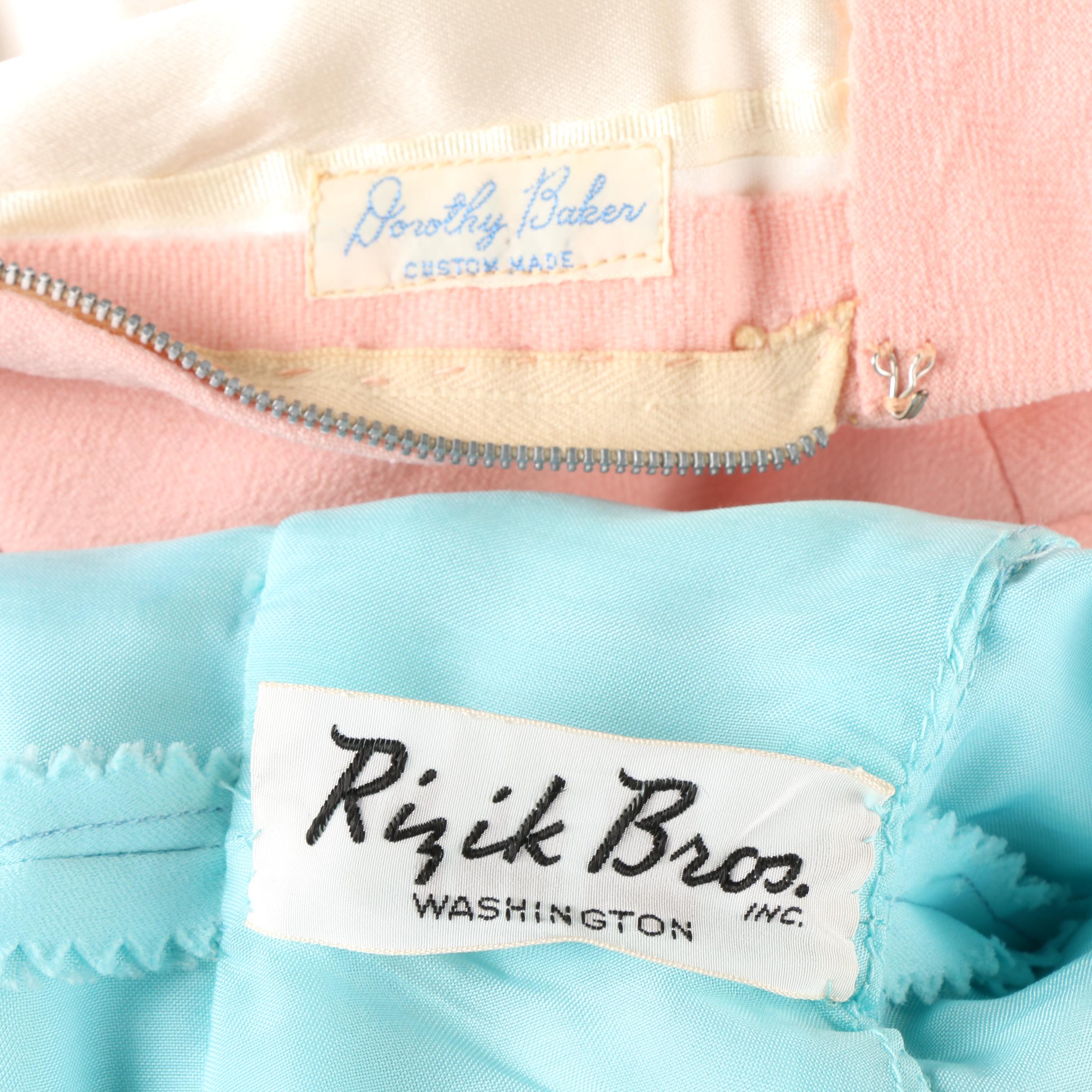 1960s Rizik Bros. and Dorothy Baker Mod Party Dresses