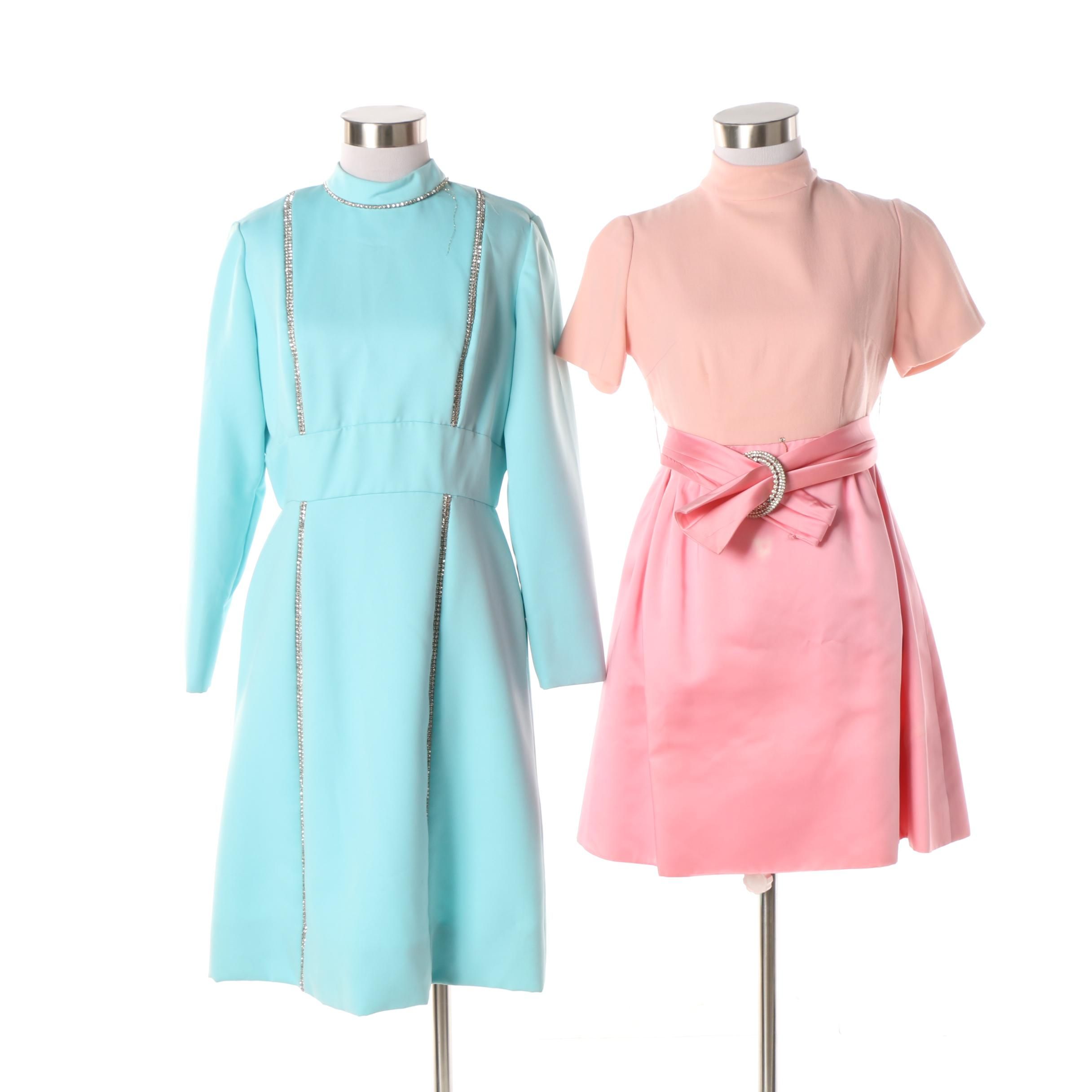 1960s Rizik Bros. and Dorothy Baker Mod Party Dresses
