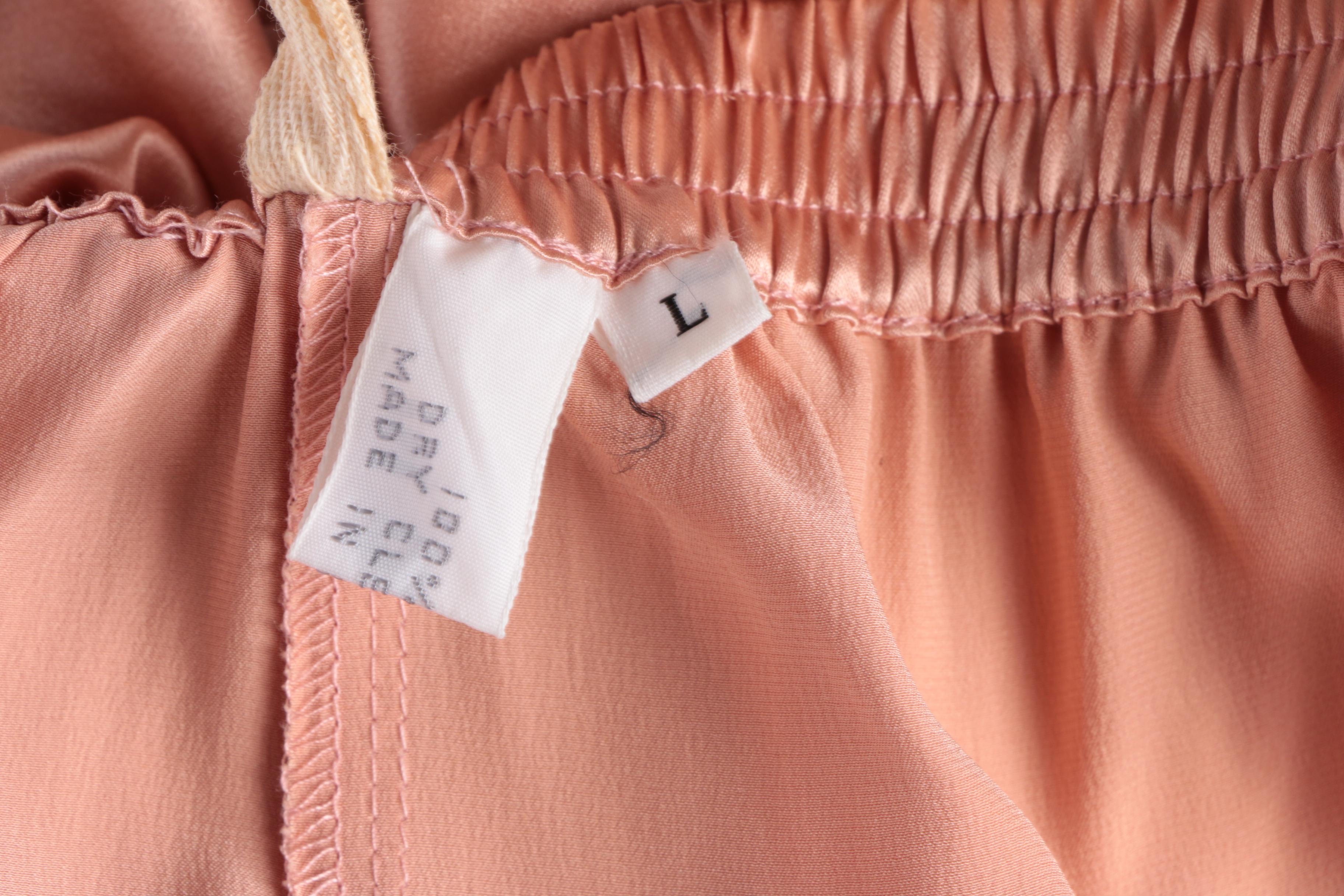 Women's 1970s Pierre Cardin Blush Peach Silk Blouse and Pants Set