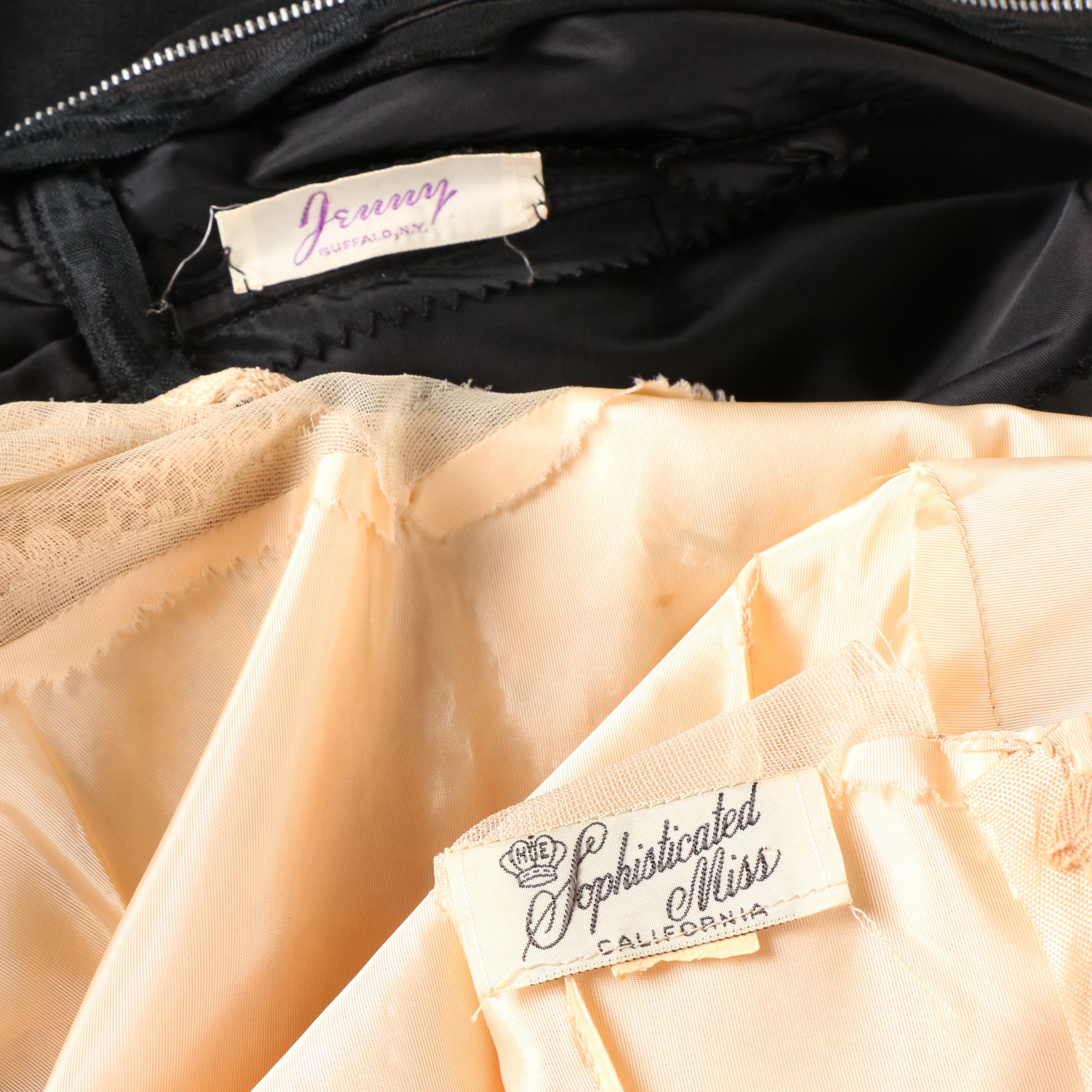 1960s Evening Dresses Including Draped Neck, Empire Waist and Lace Drop Waist