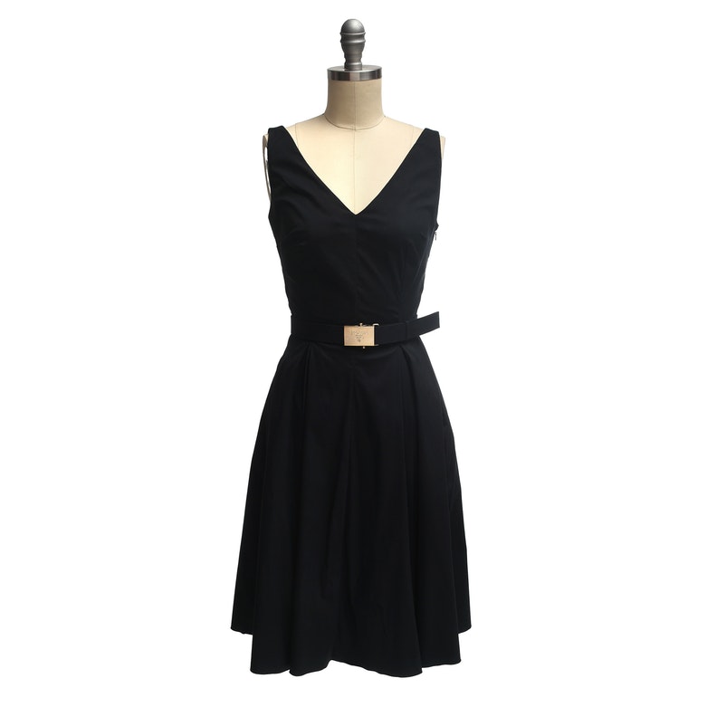 Prada Black Sleeveless Dress with Belt