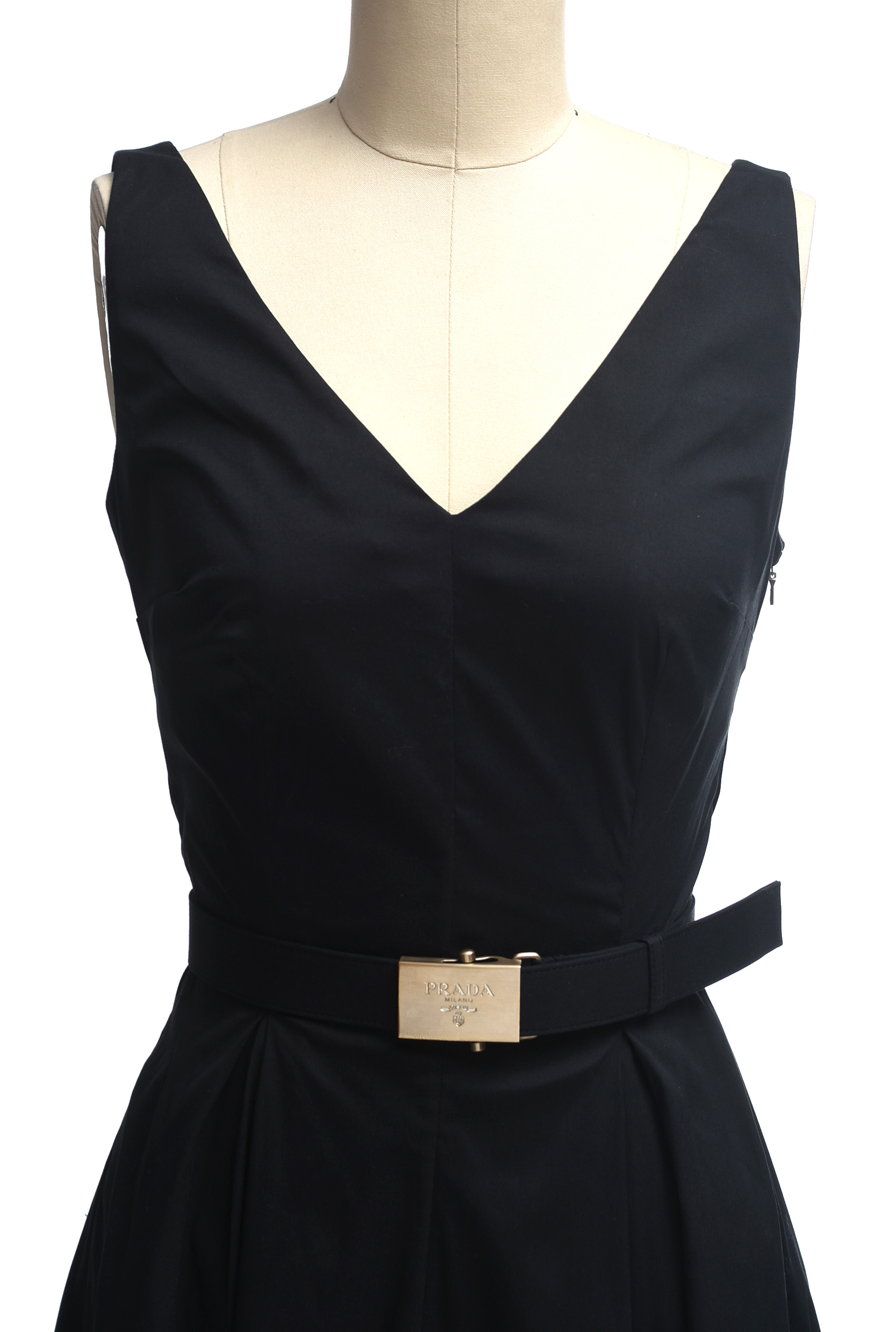 Prada Black Sleeveless Dress with Belt