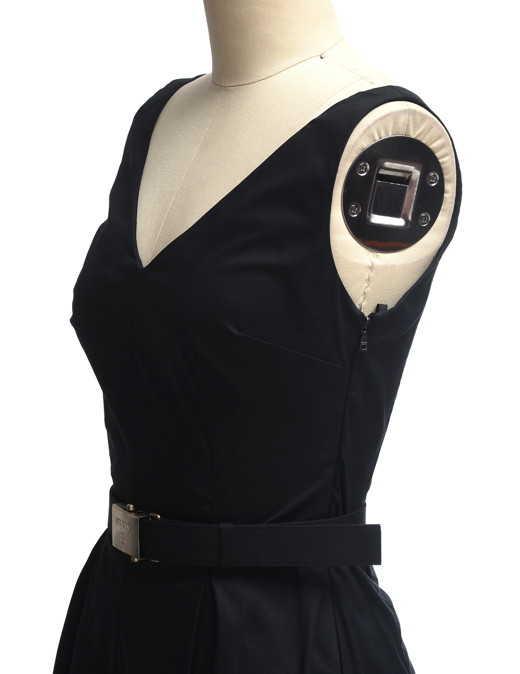 Prada Black Sleeveless Dress with Belt