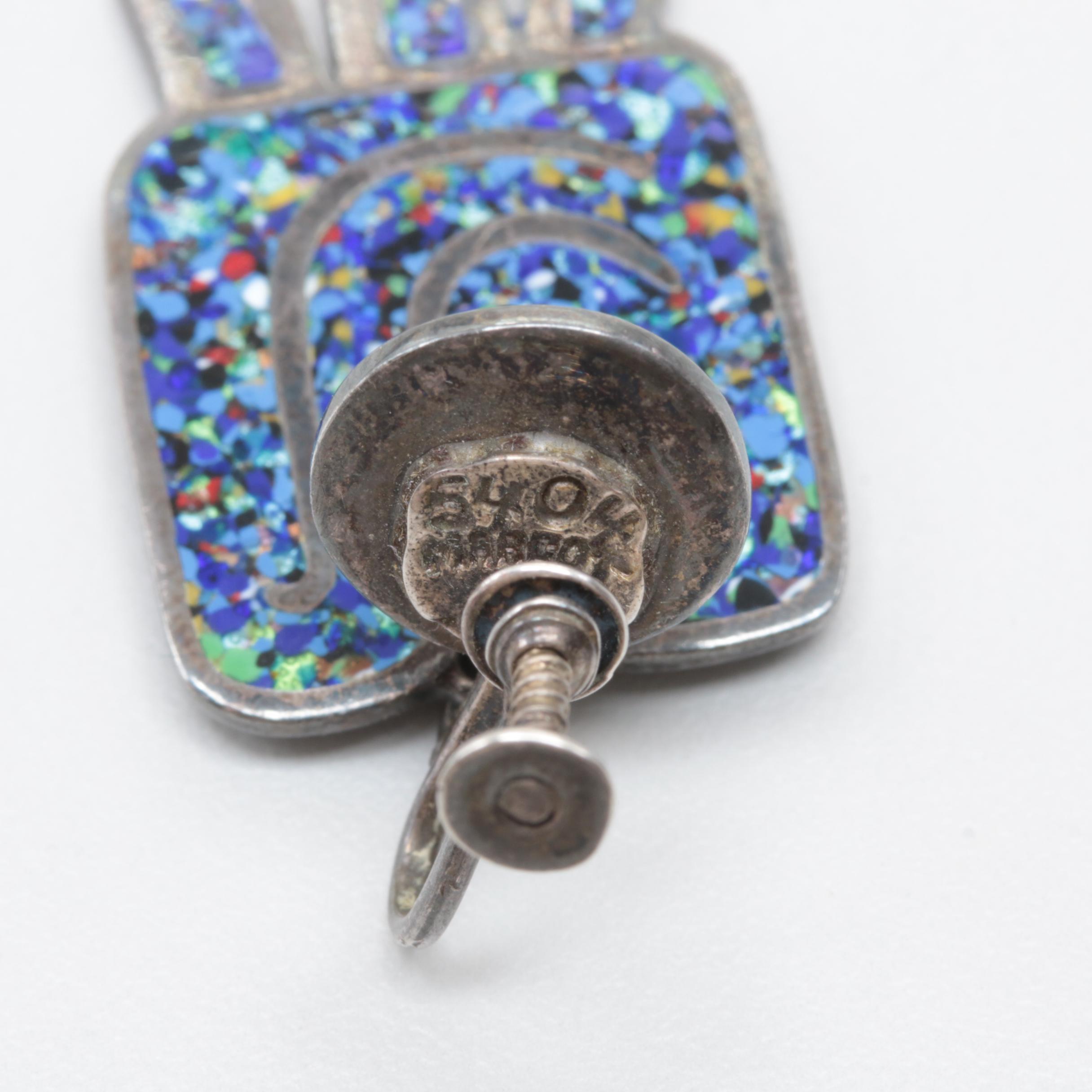 Margot de Taxco Sterling Silver Dichroic Glass Demi Parure