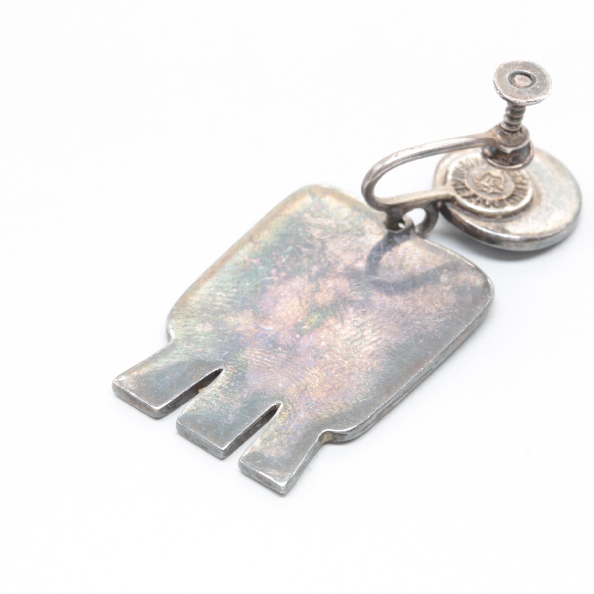 Margot de Taxco Sterling Silver Dichroic Glass Demi Parure