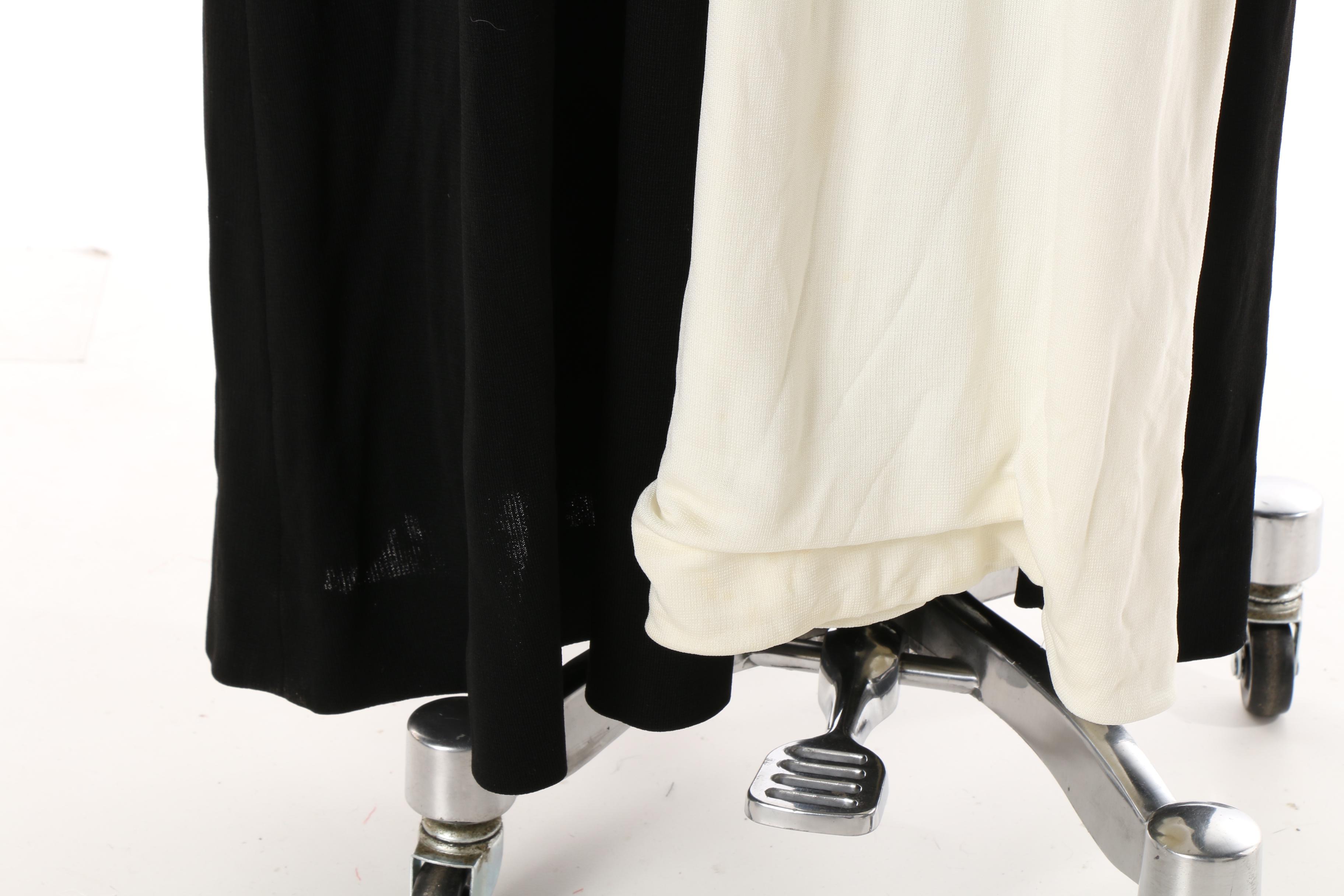 Women's 1970s Vintage Black and White Sleeveless Jumpsuit