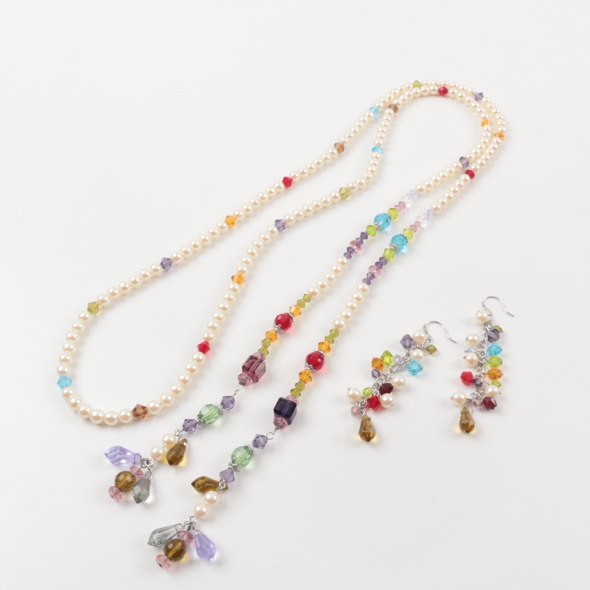 Susan Lucci Designed Costume Jewelry with Imitation Pearls and Gemstones