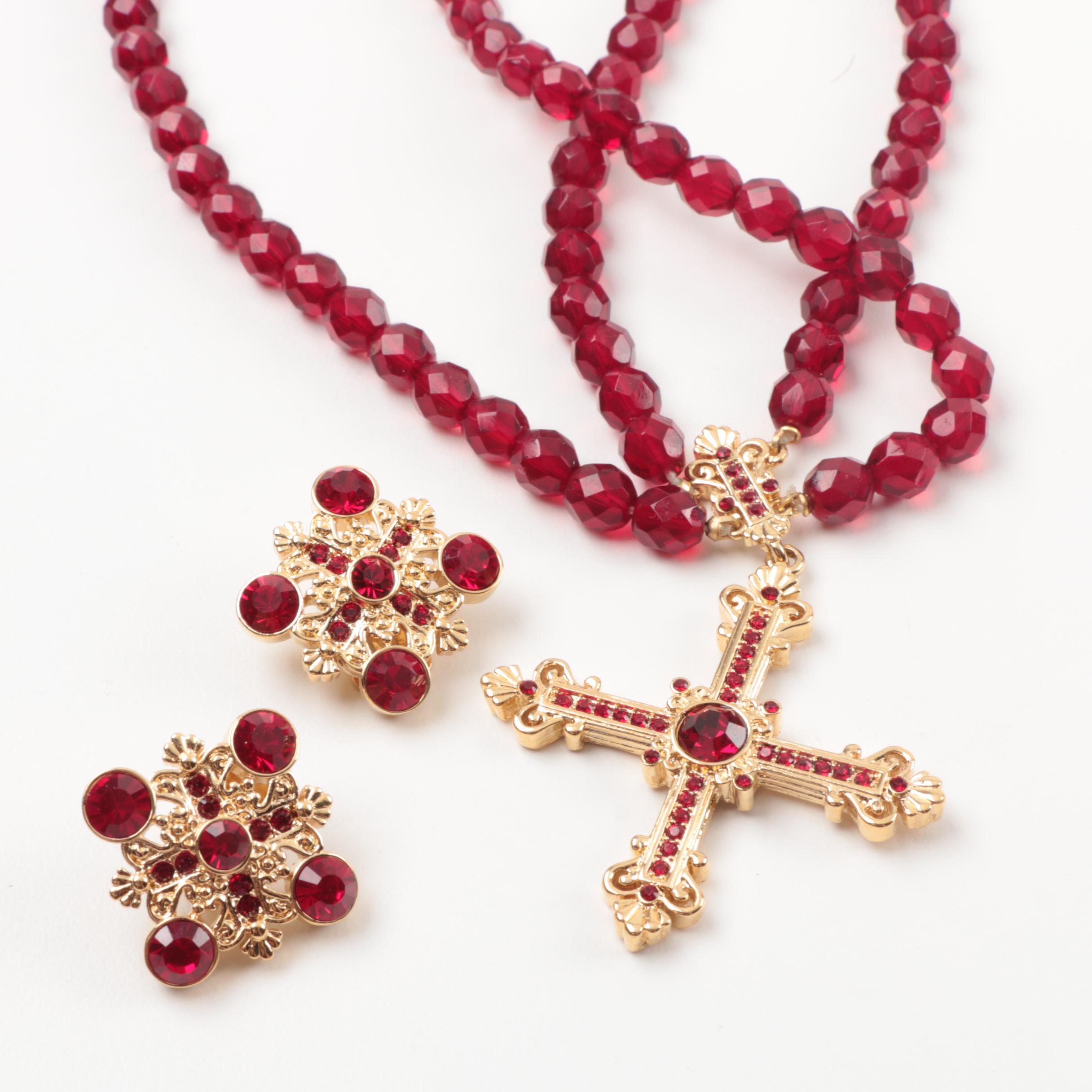 Susan Lucci Designed Costume Jewelry with Imitation Pearls and Gemstones