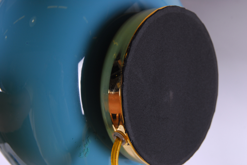 Contemporary Blue Glass Table Lamps with Shades