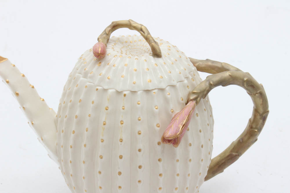 Antique Belleek Studio Hand-Painted Porcelain Tea Set