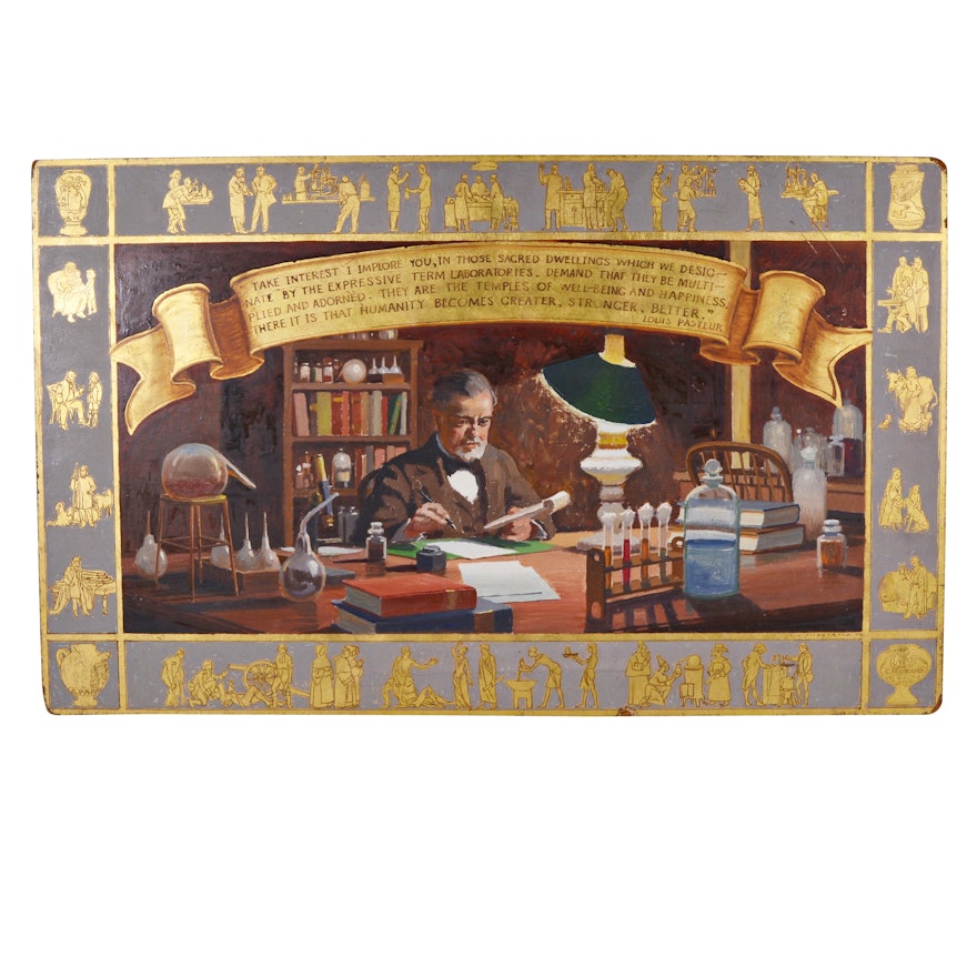 Edmond J. Fitzgerald Oil Painting of Louis Pasteur