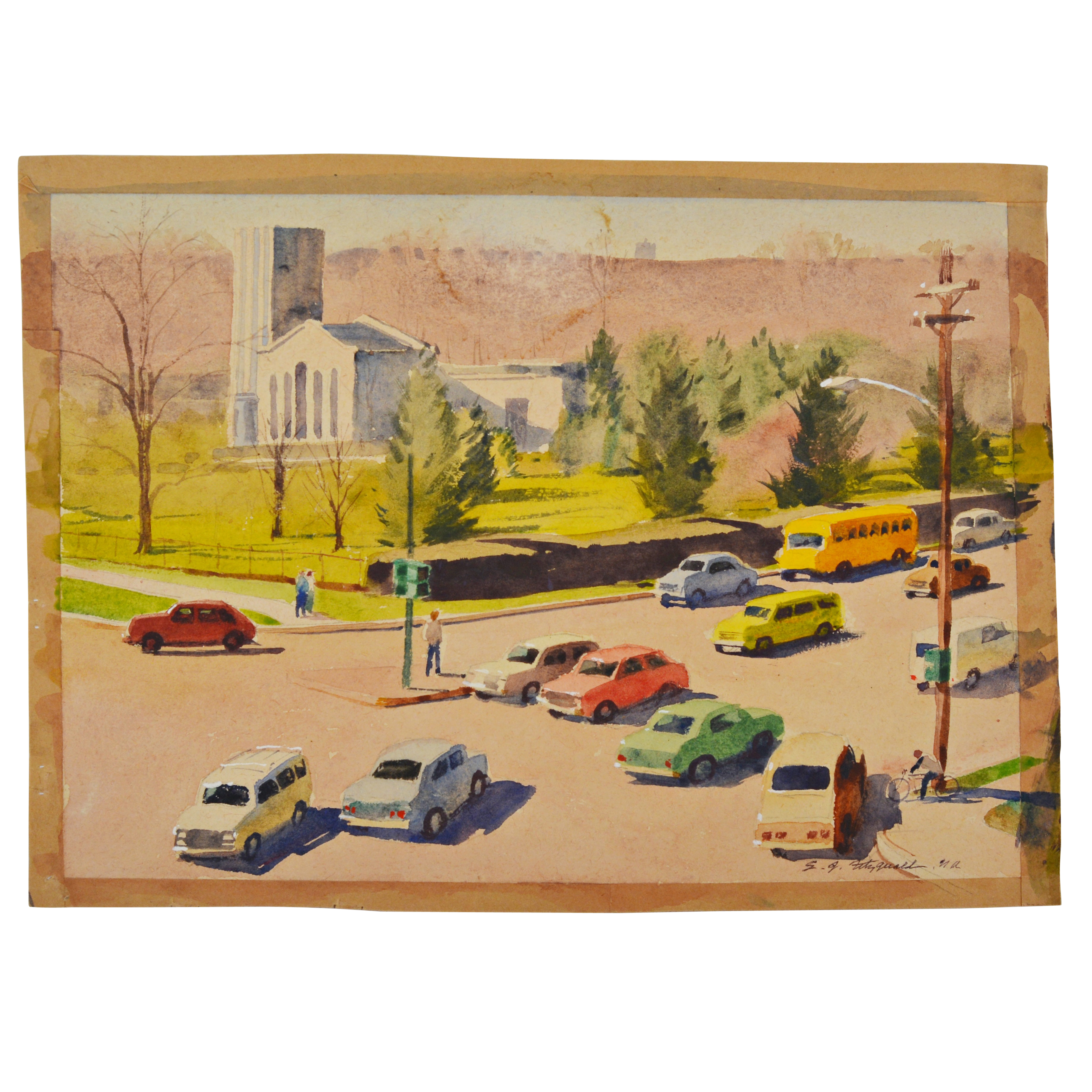 Edmond J. Fitzgerald Original Watercolor "Spring Grove At Winton"