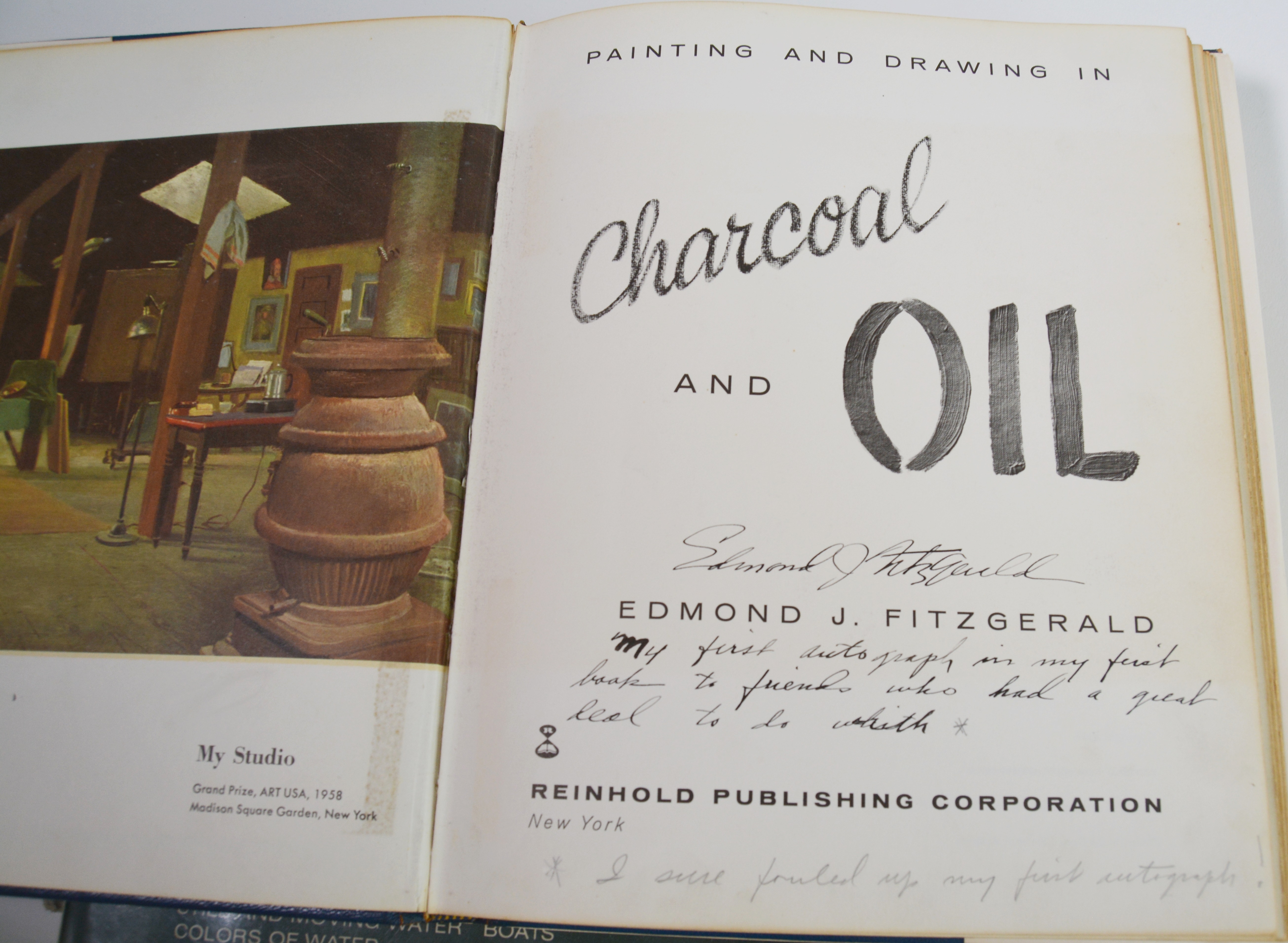 Edmond J. Fitzgerald Art Books, Art Palette and Paint Brushes