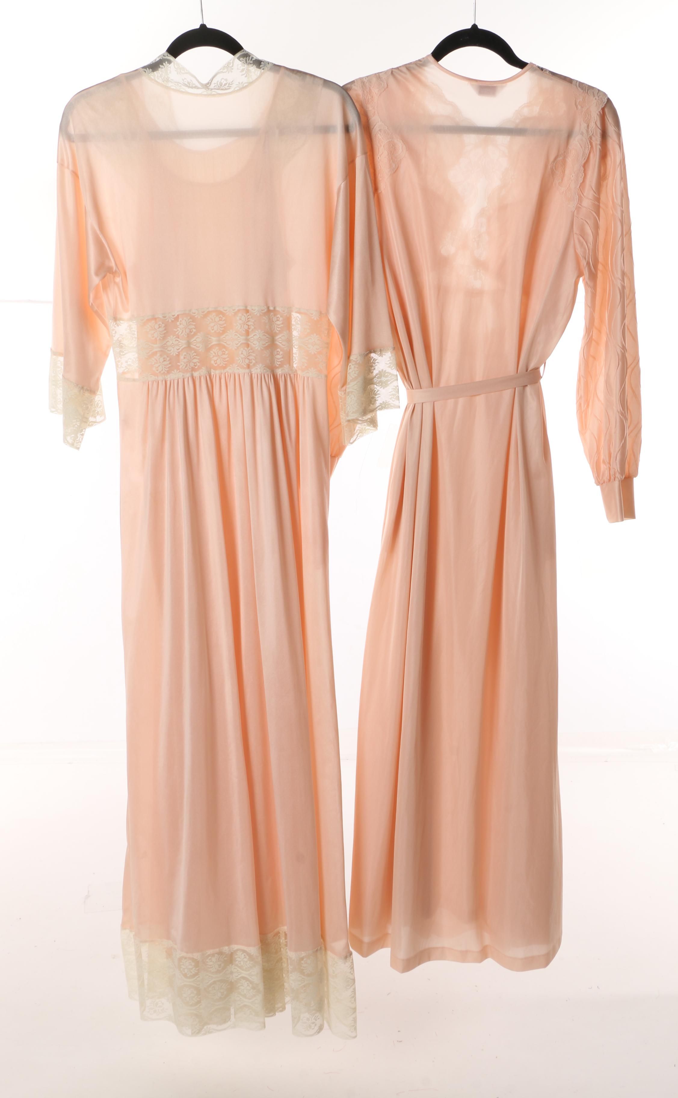 1940s-1960s Pastel Peignoir Sets Including Society, Hensend and Vanity Fair