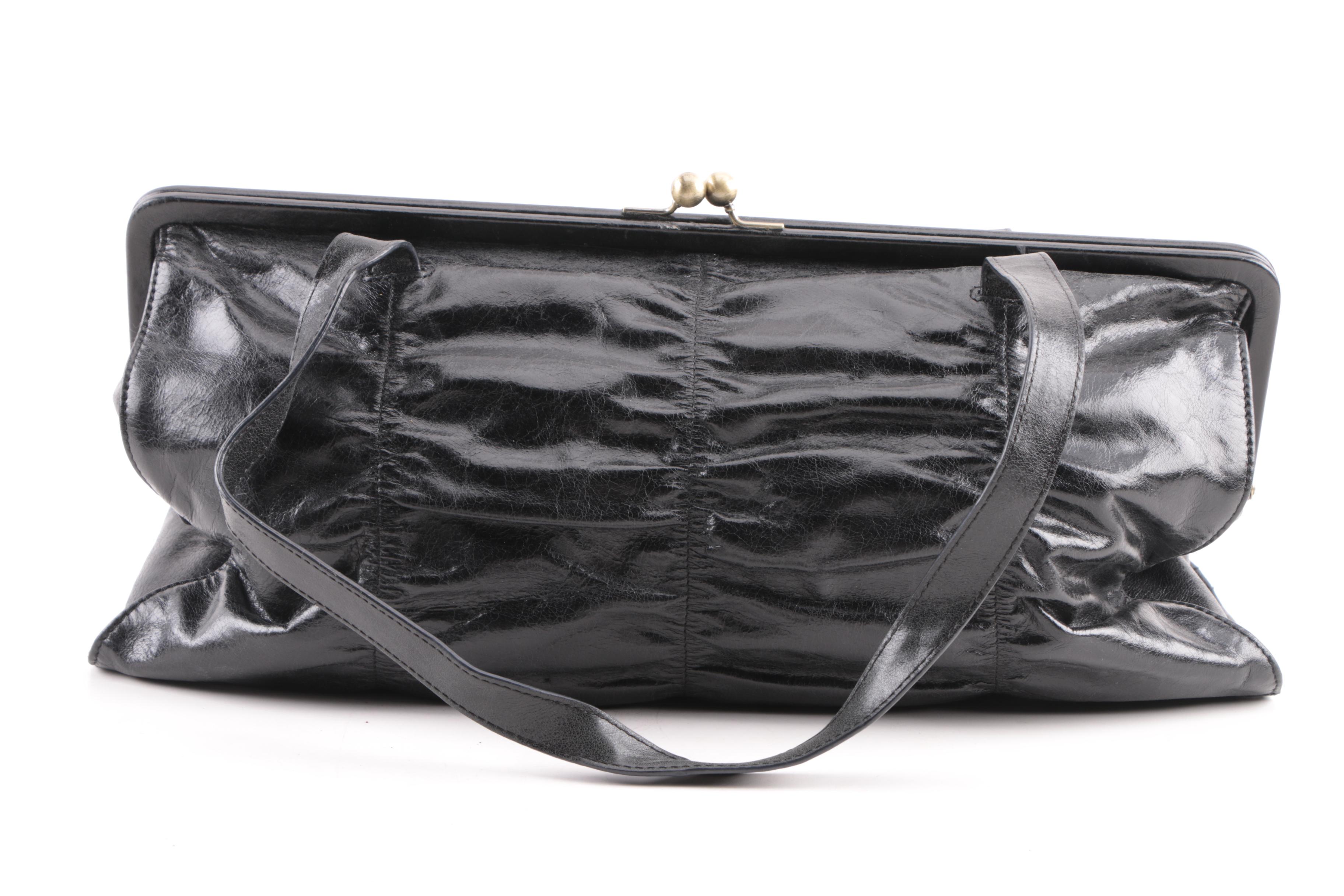 Mid-Century Leather Black Leather Handbags Including Bienen-Davis