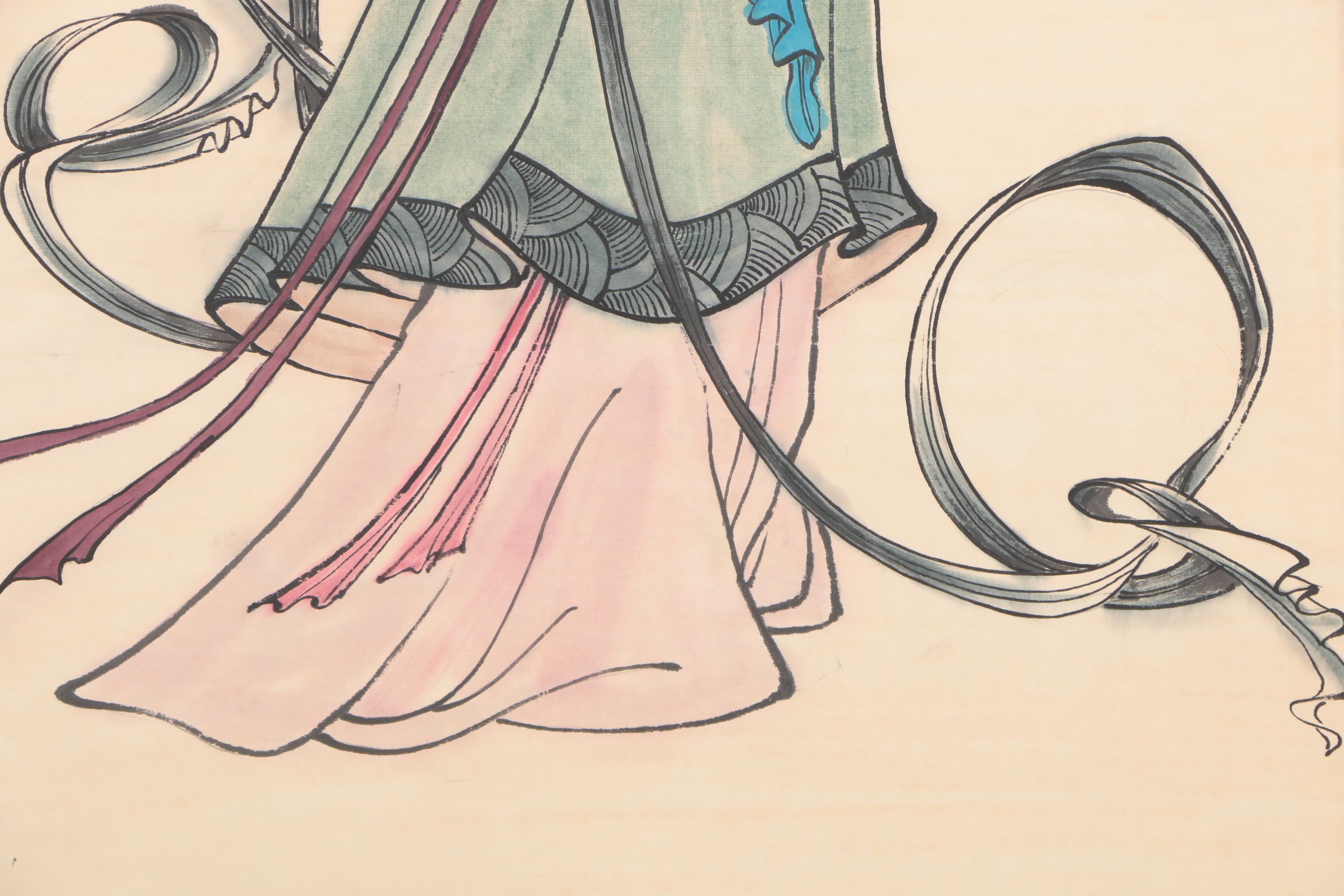 Bai Bohua Ink and Gouache Painting on Hanging Scroll